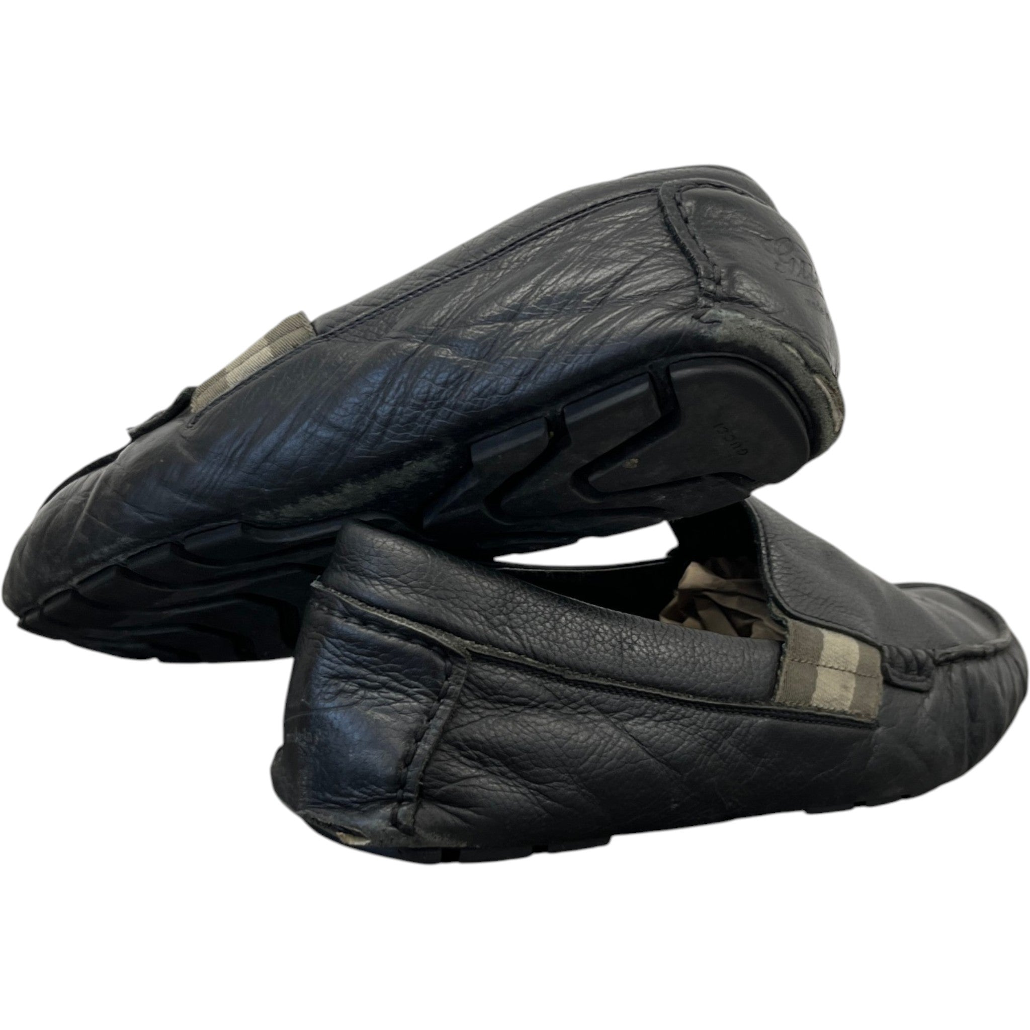 Men's Web Stripe Loafers Black Size EU 42.5 / UK 8.5