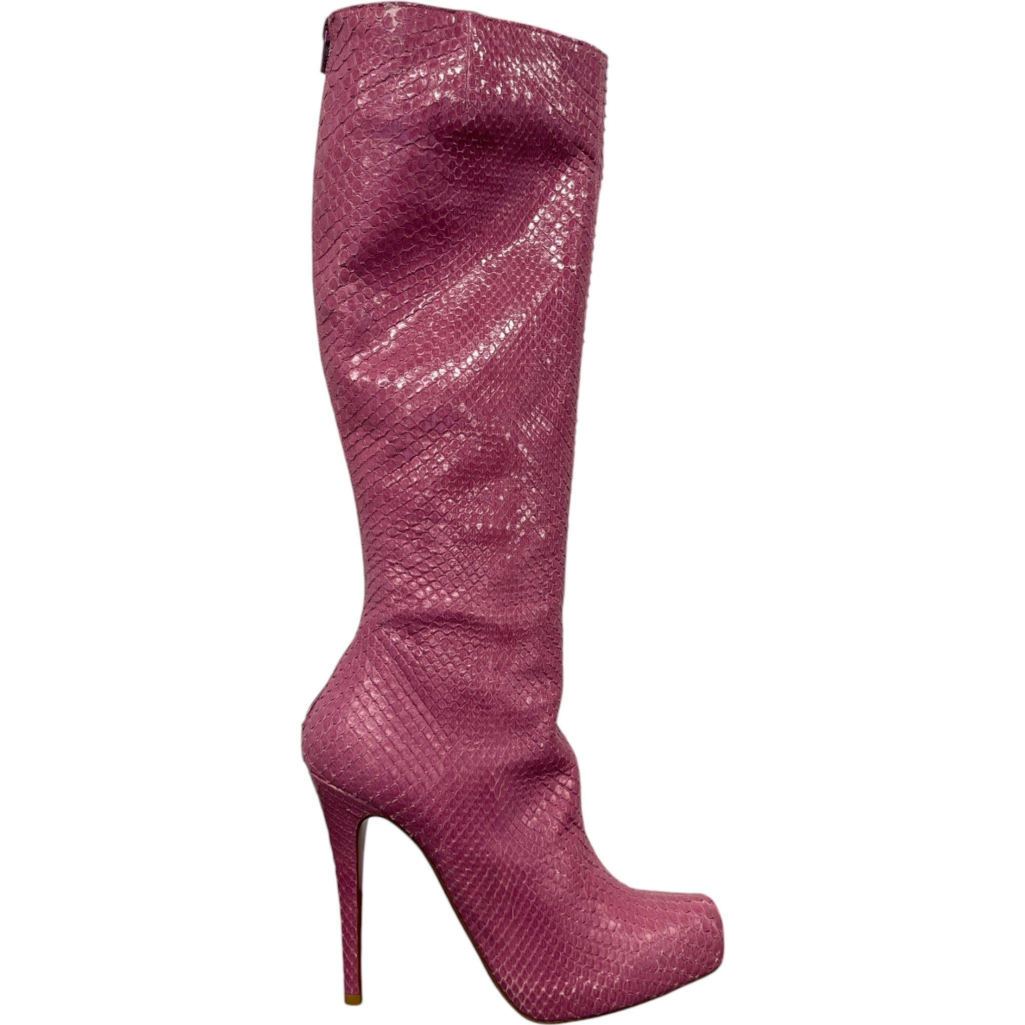 Women's Snake Print Boots Pink Size EU 38.5 / UK 5.5