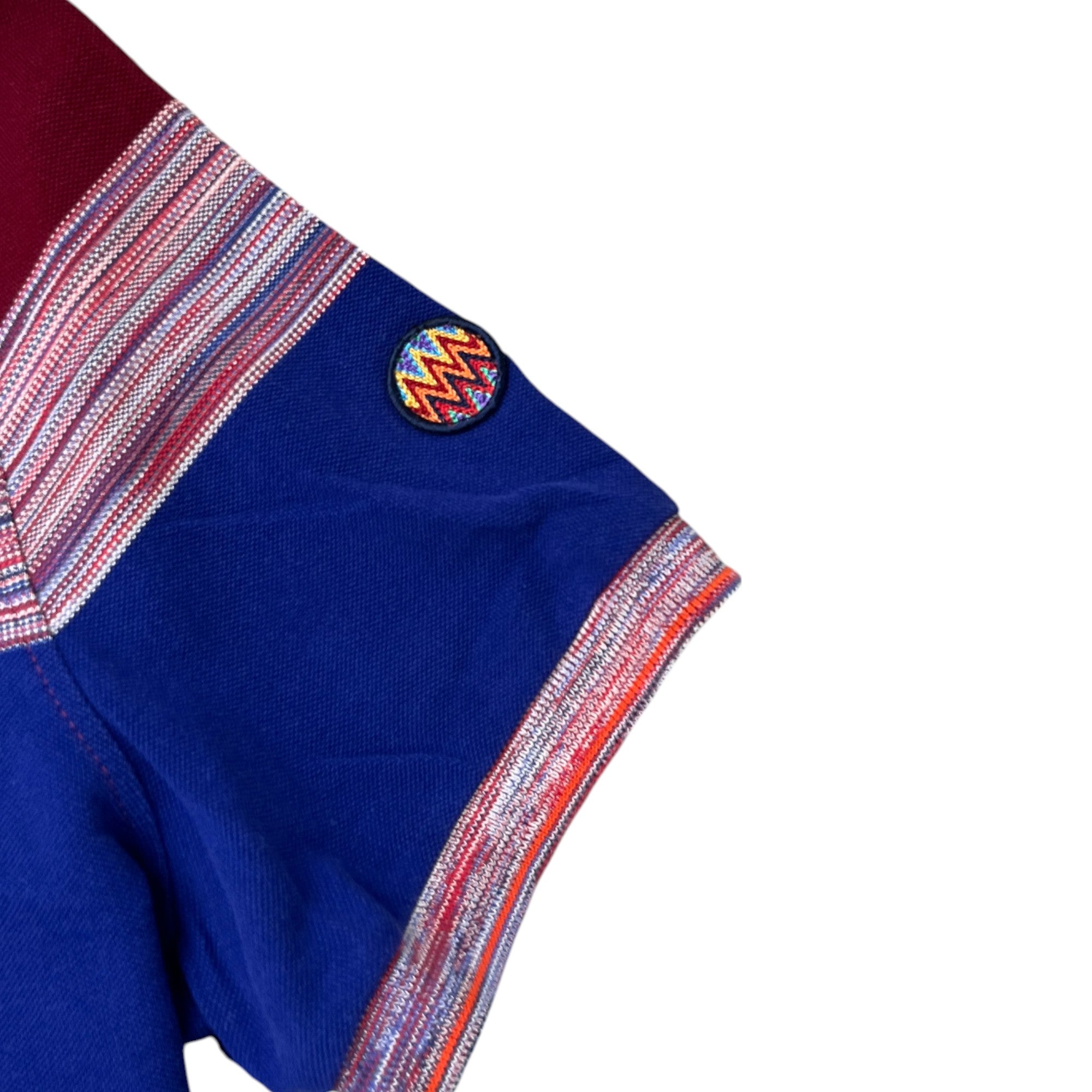 Men's Striped Block Polo Shirt Multi-Coloured Size S