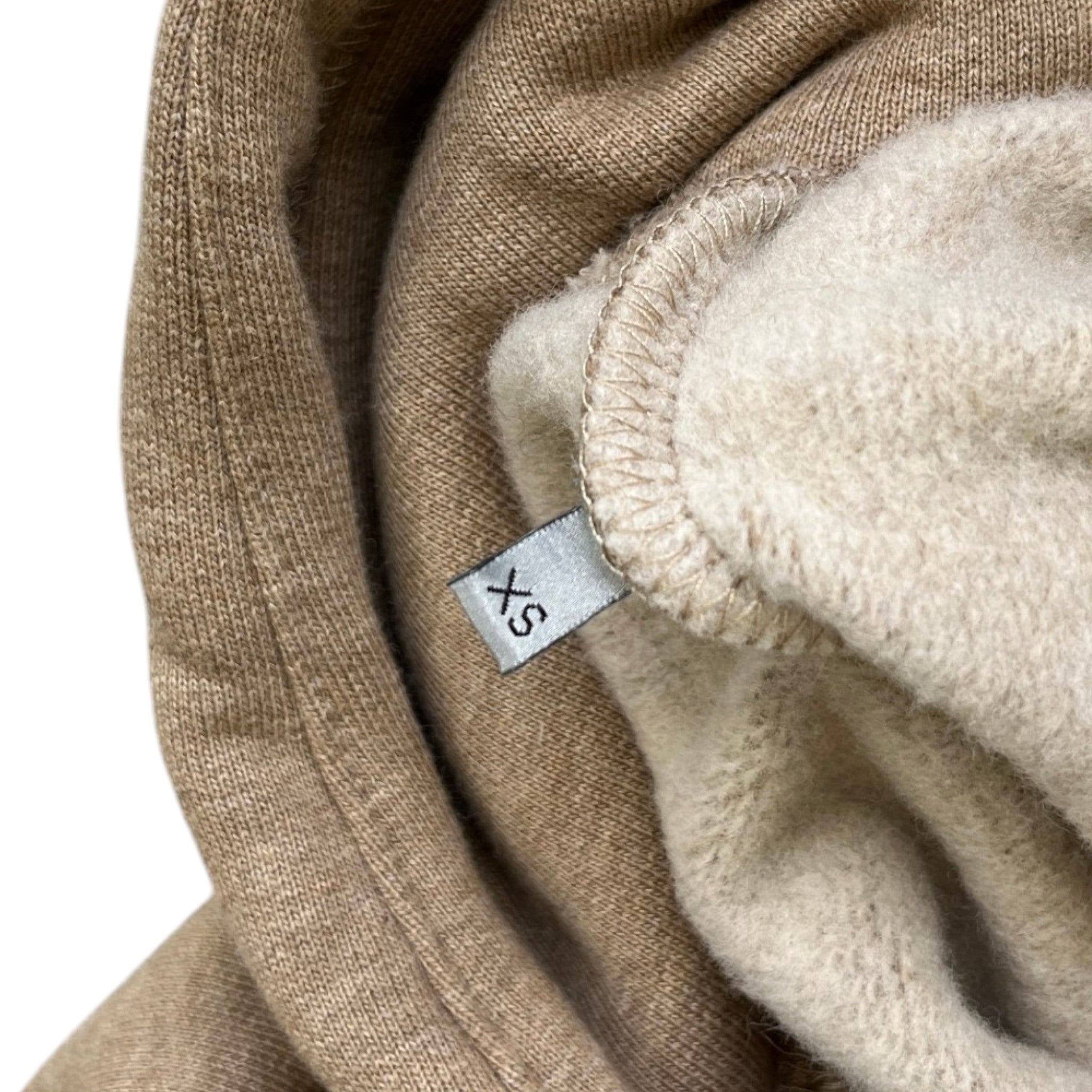 Men's Embroidered Logo Hoodie Beige Size XS