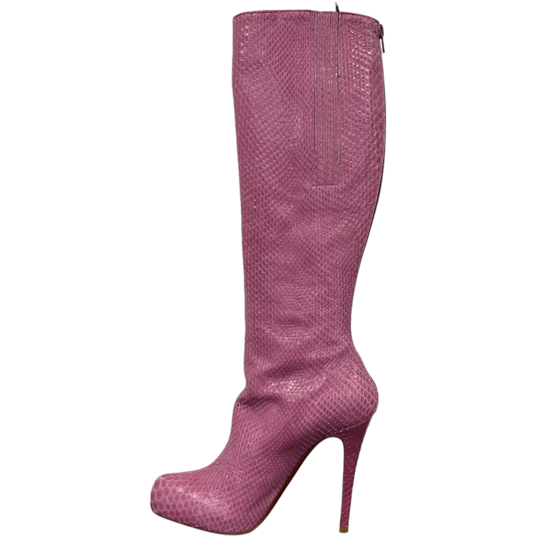 Women's Snake Print Boots Pink Size EU 38.5 / UK 5.5