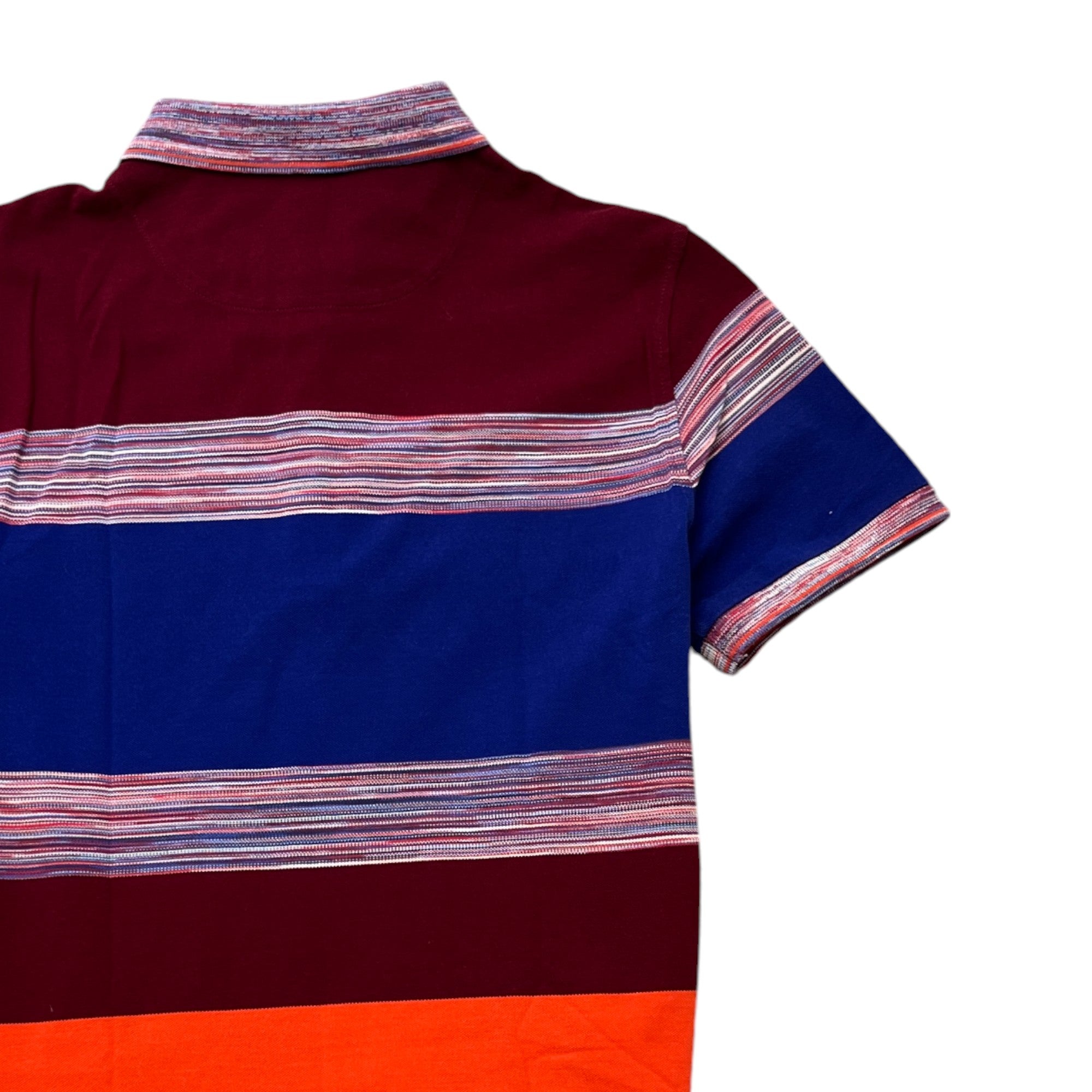 Men's Striped Block Polo Shirt Multi-Coloured Size S