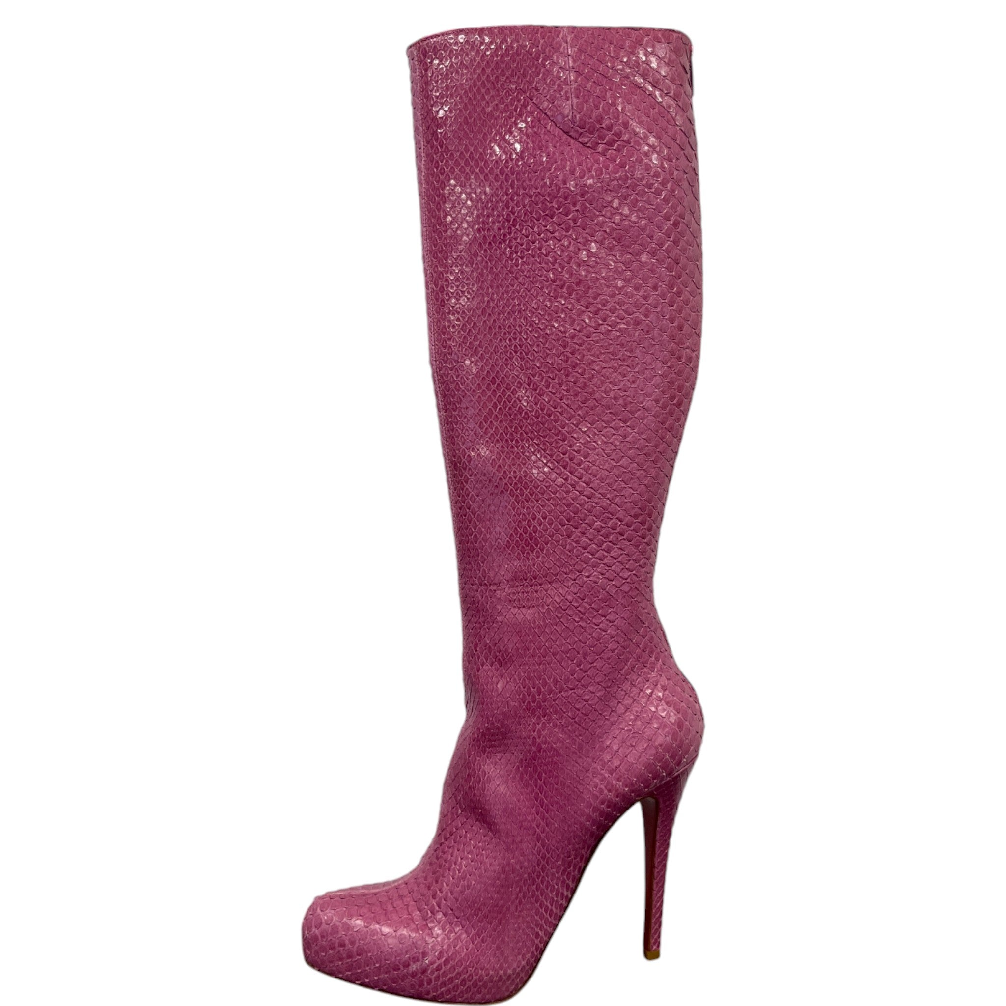 Women's Snake Print Boots Pink Size EU 38.5 / UK 5.5