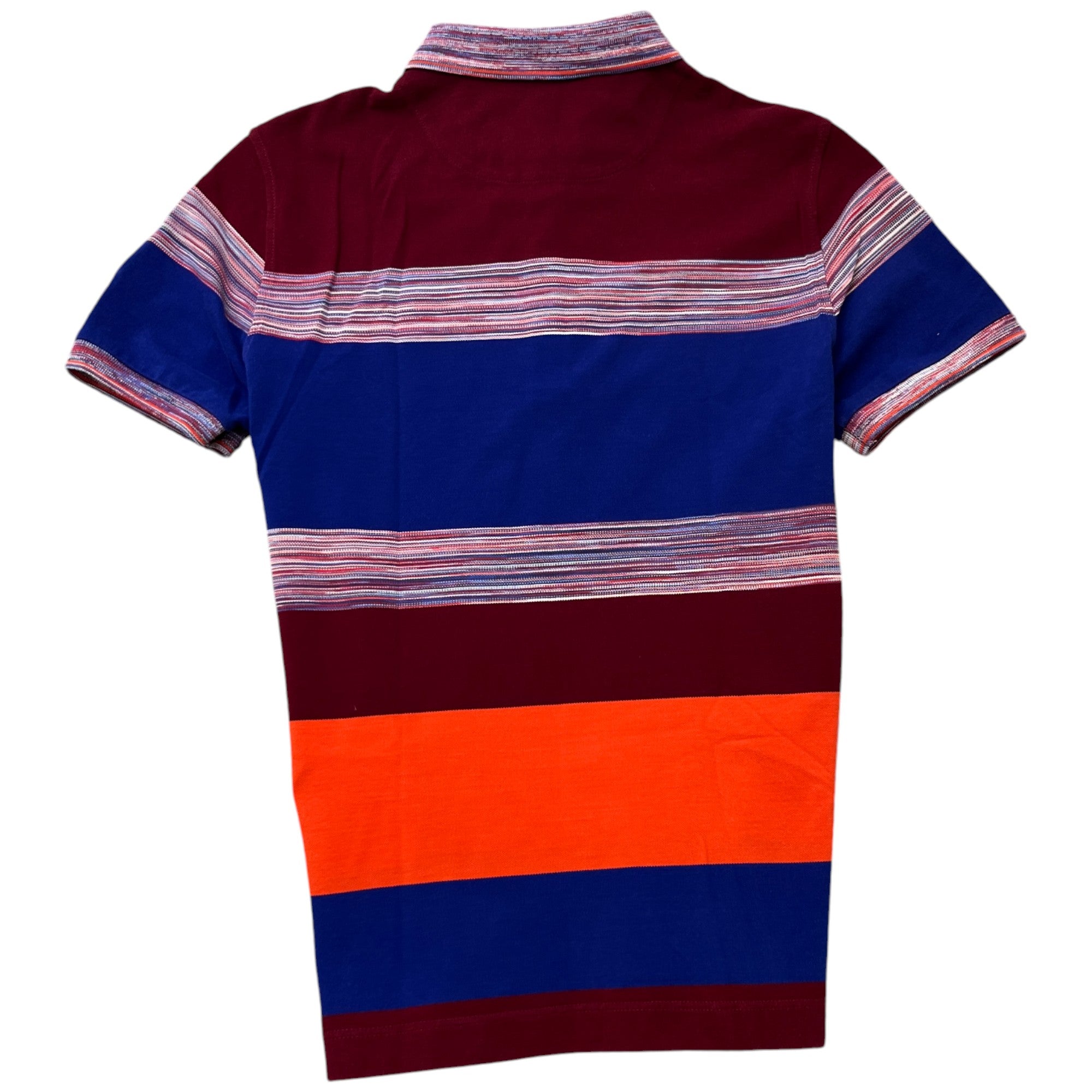 Men's Striped Block Polo Shirt Multi-Coloured Size S