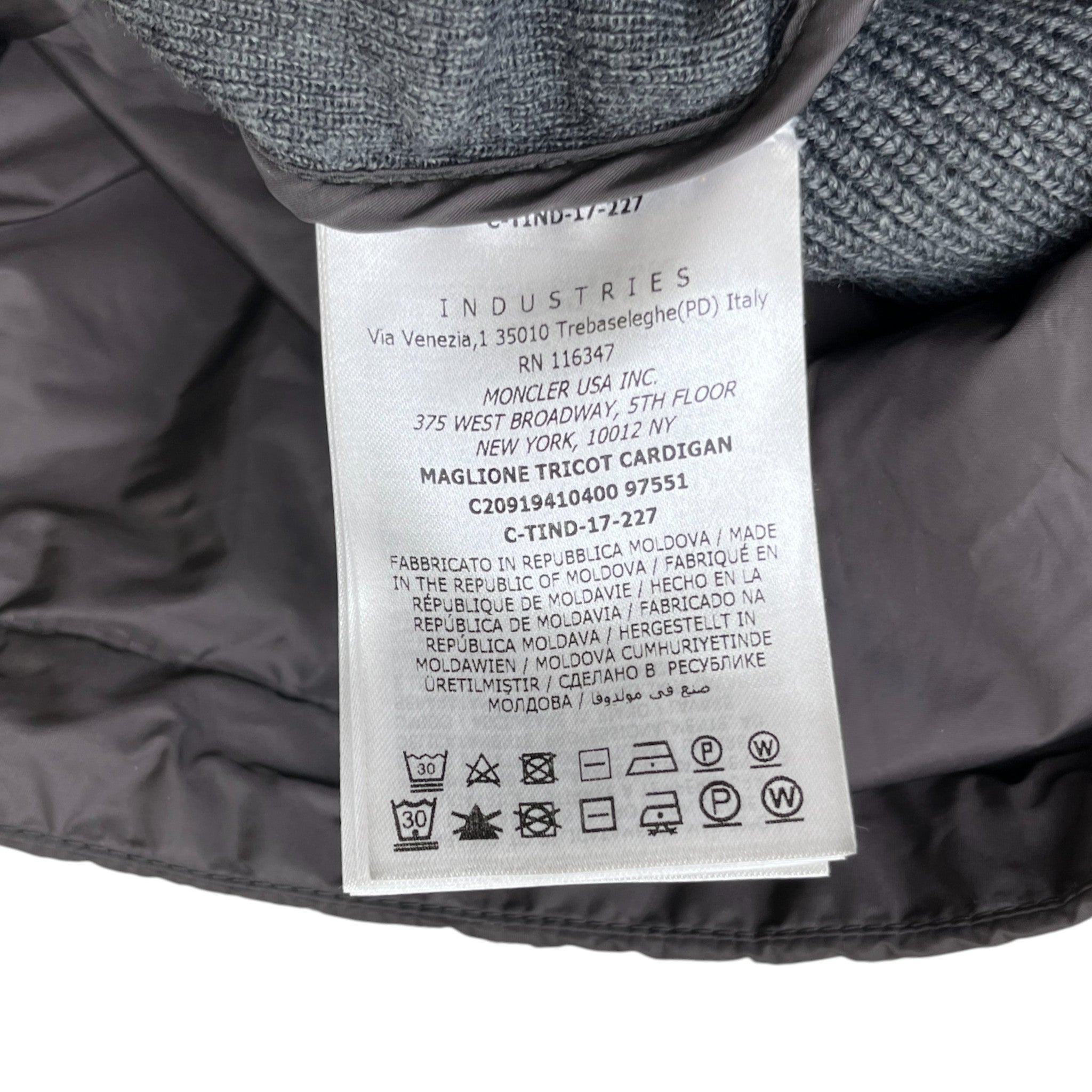 Men's Maglione Tricot Cardigan Grey Size XL