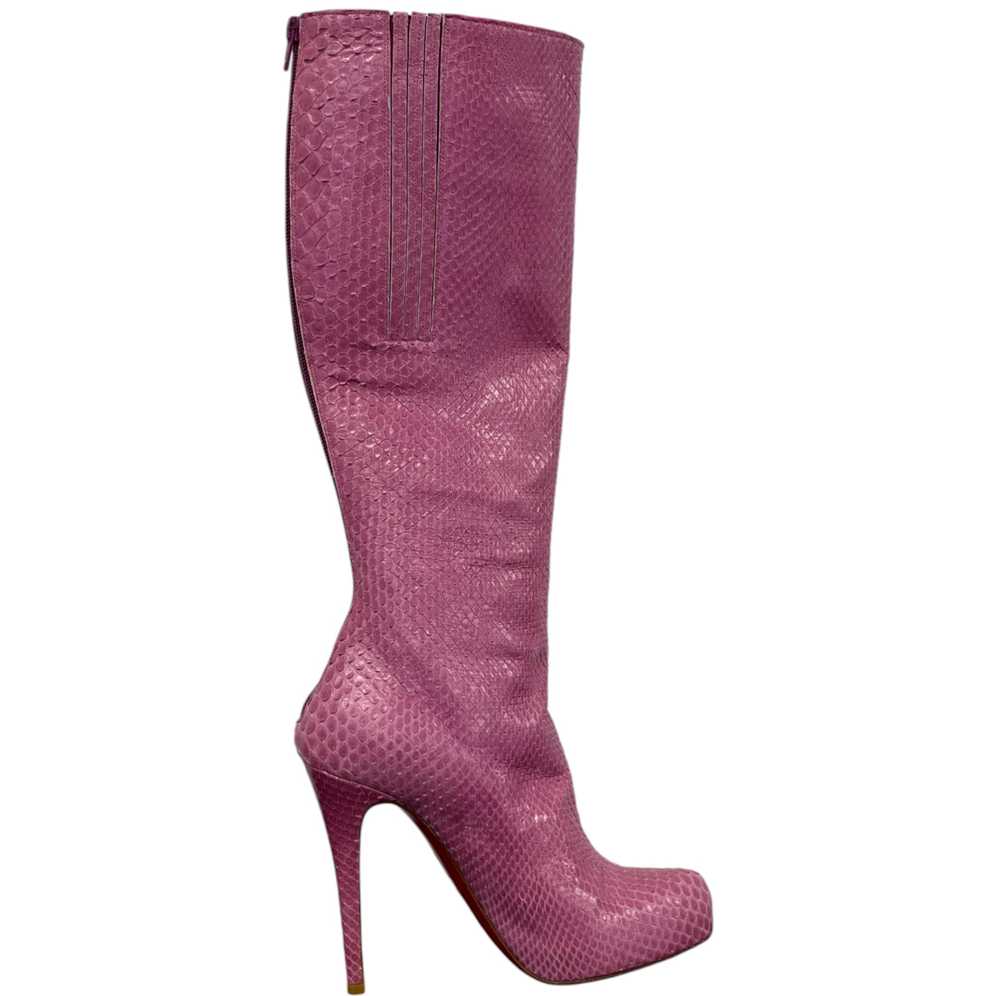 Women's Snake Print Boots Pink Size EU 38.5 / UK 5.5