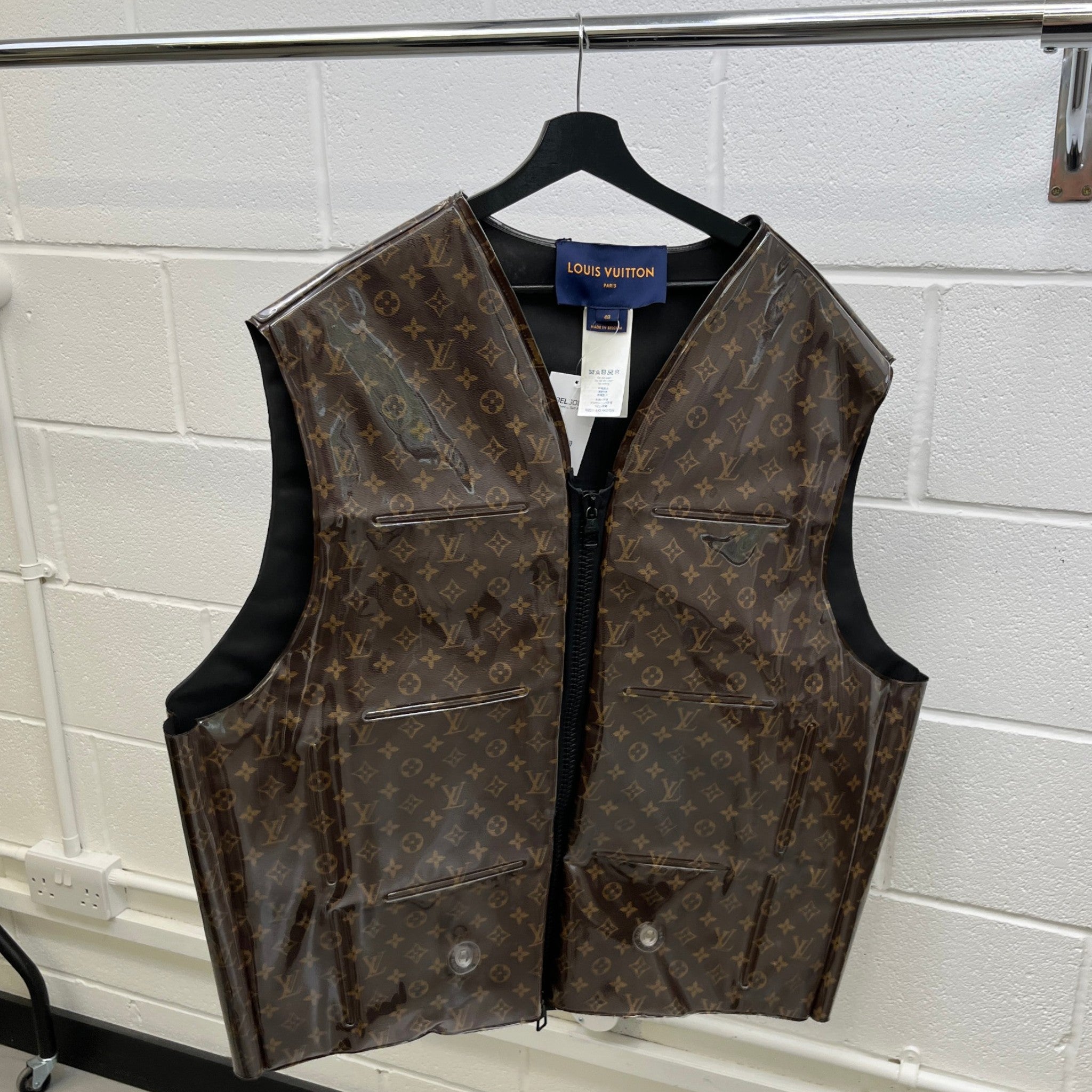 Men's Inflatable Monogram Vest Gilet Brown Size IT 48 / M