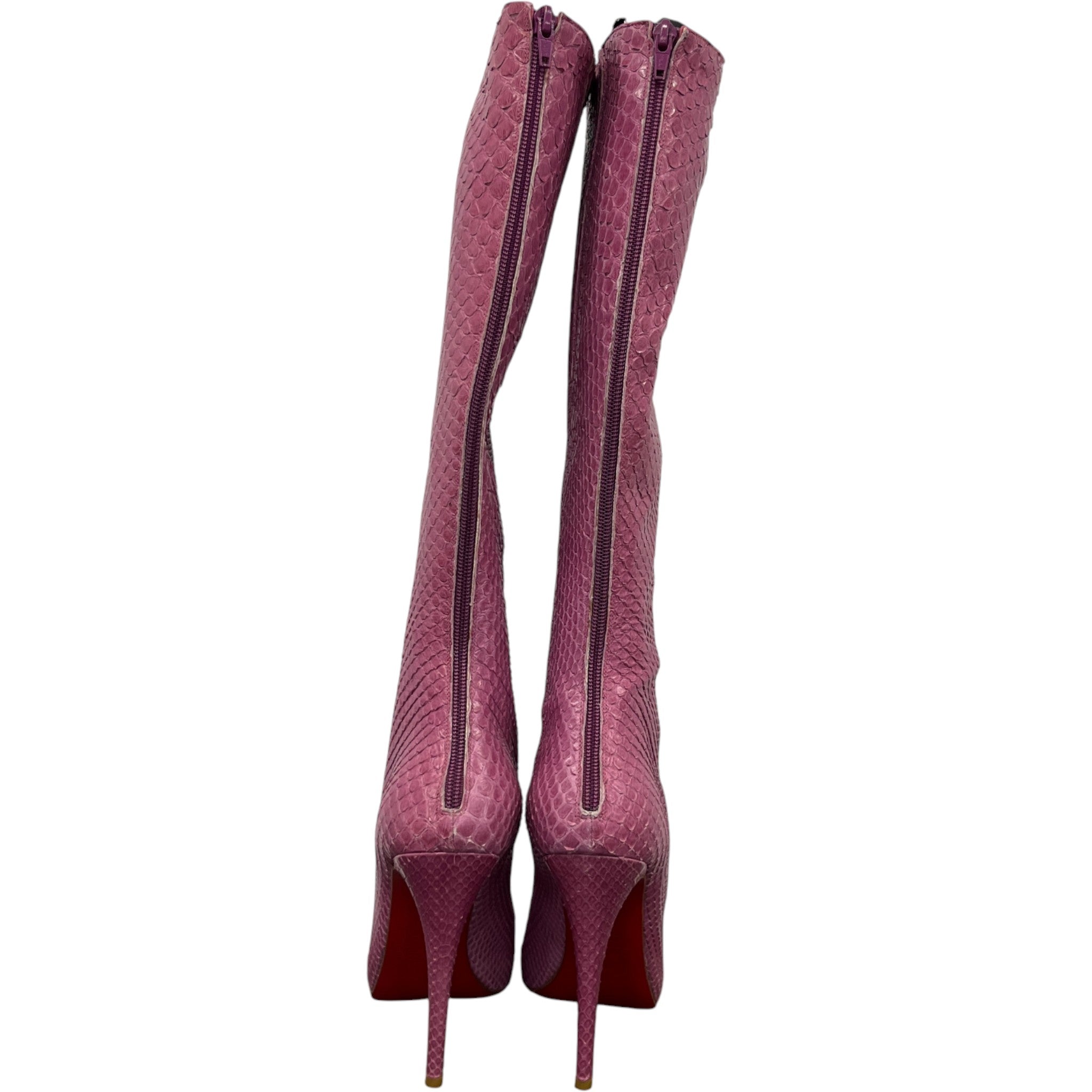 Women's Snake Print Boots Pink Size EU 38.5 / UK 5.5