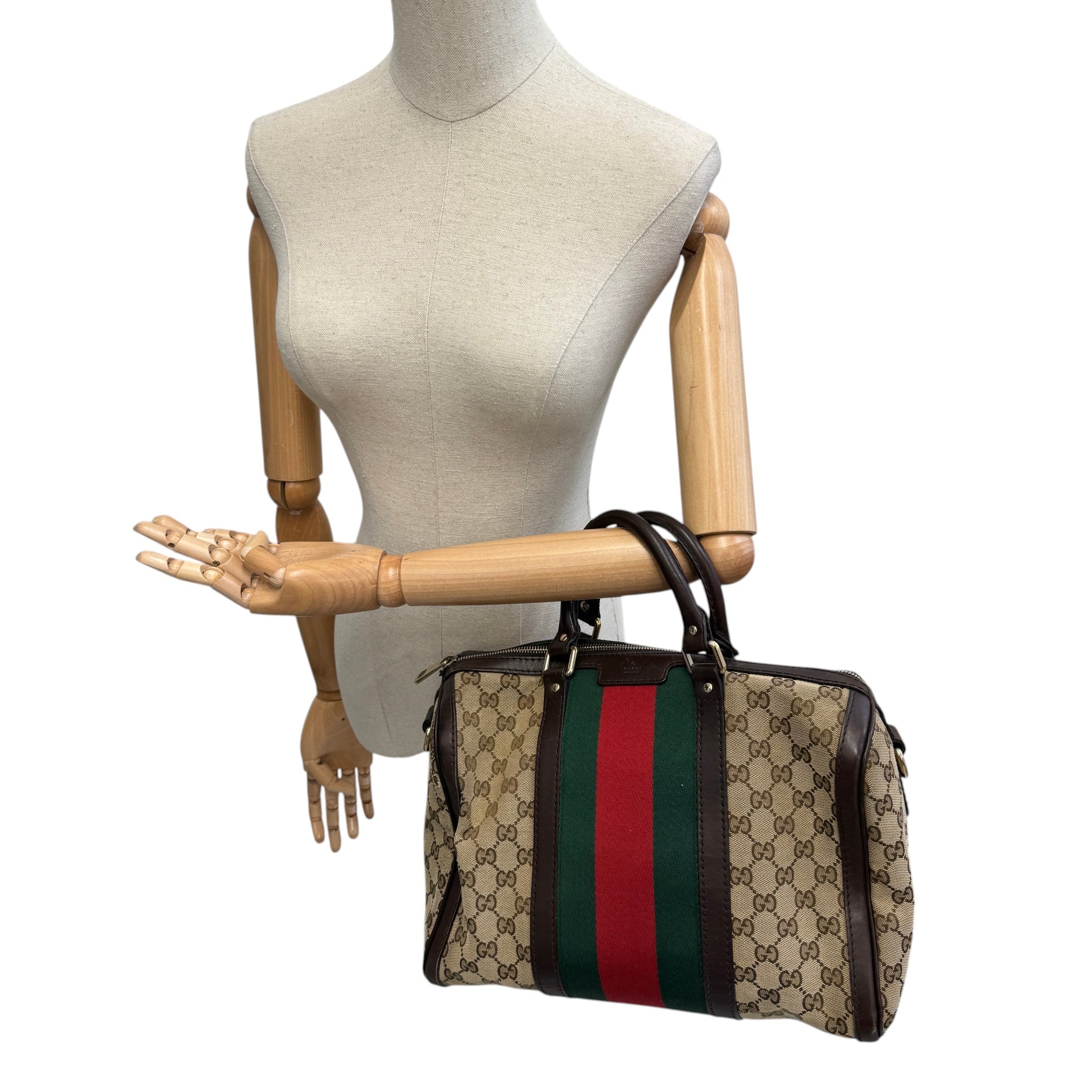 Women's Gg Supreme Boston Satchel Handbag Beige