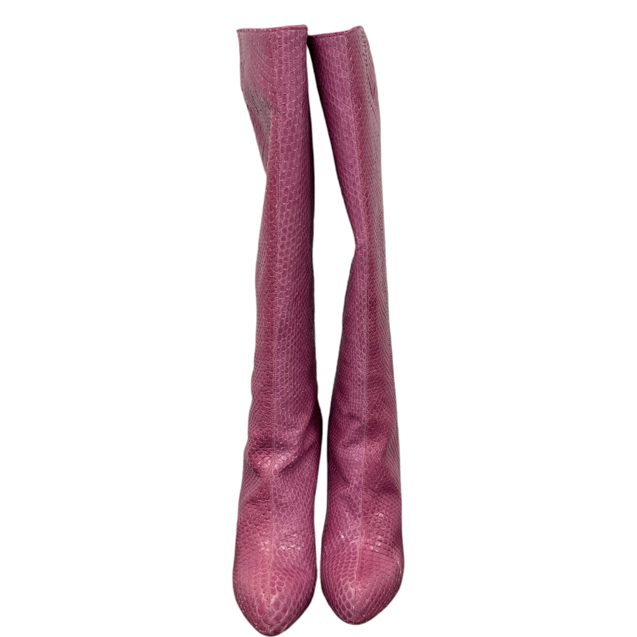 Women's Snake Print Boots Pink Size EU 38.5 / UK 5.5