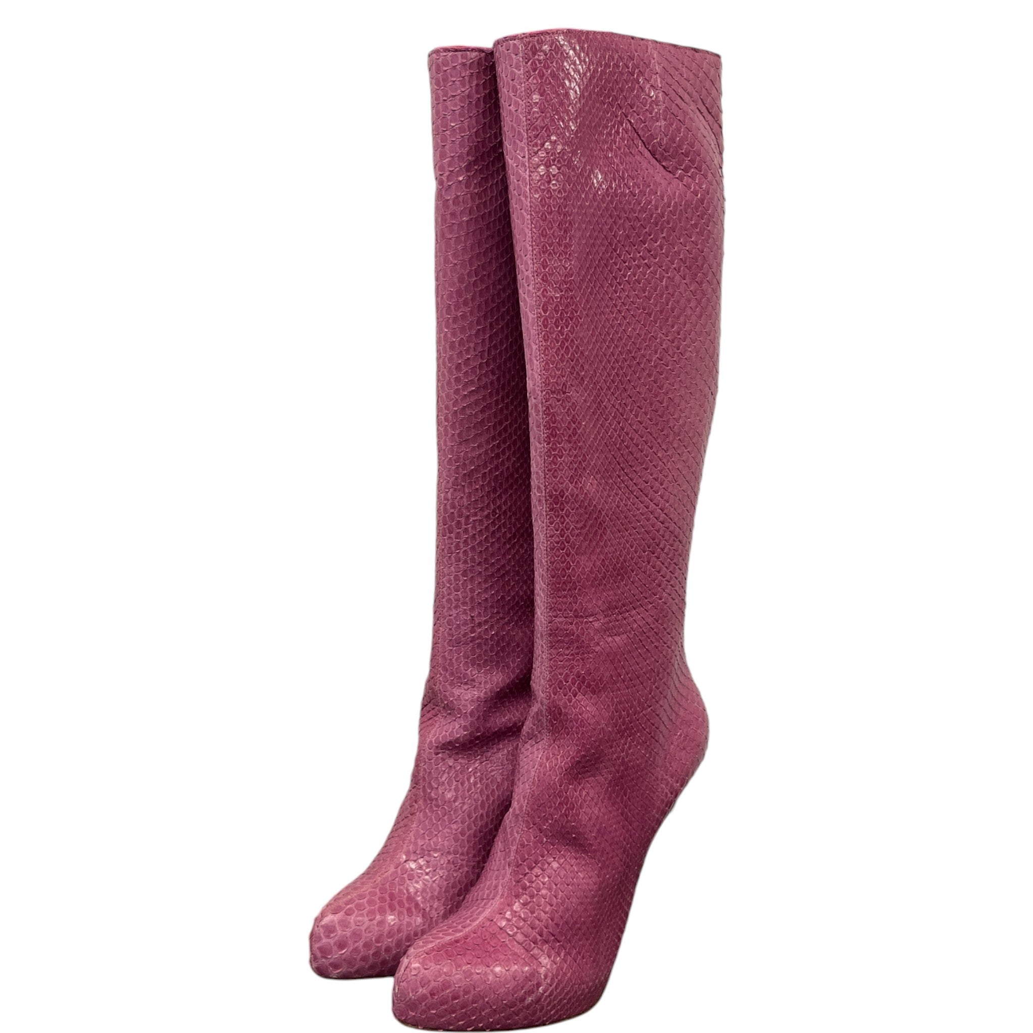 Women's Snake Print Boots Pink Size EU 38.5 / UK 5.5
