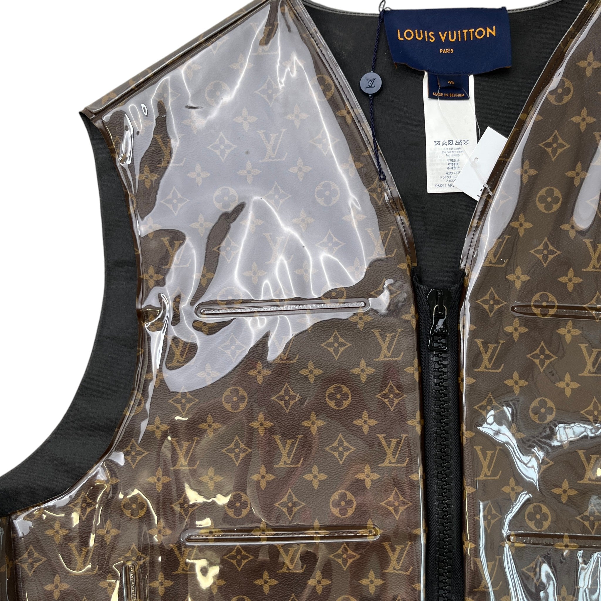 Men's Inflatable Monogram Vest Gilet Brown Size IT 48 / M