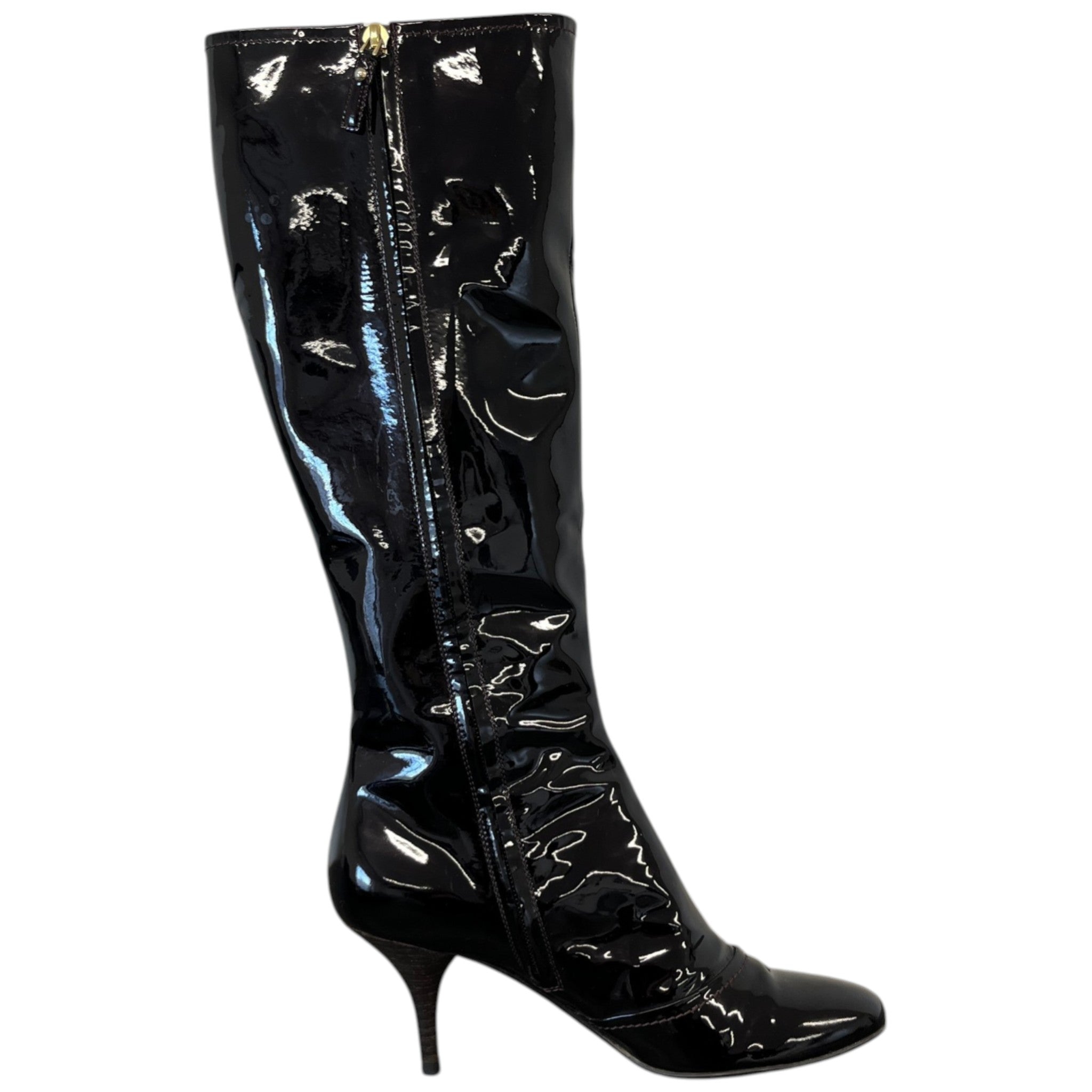 Women's Knee High Buckle Boots Burgundy Size EU 38 / UK 5