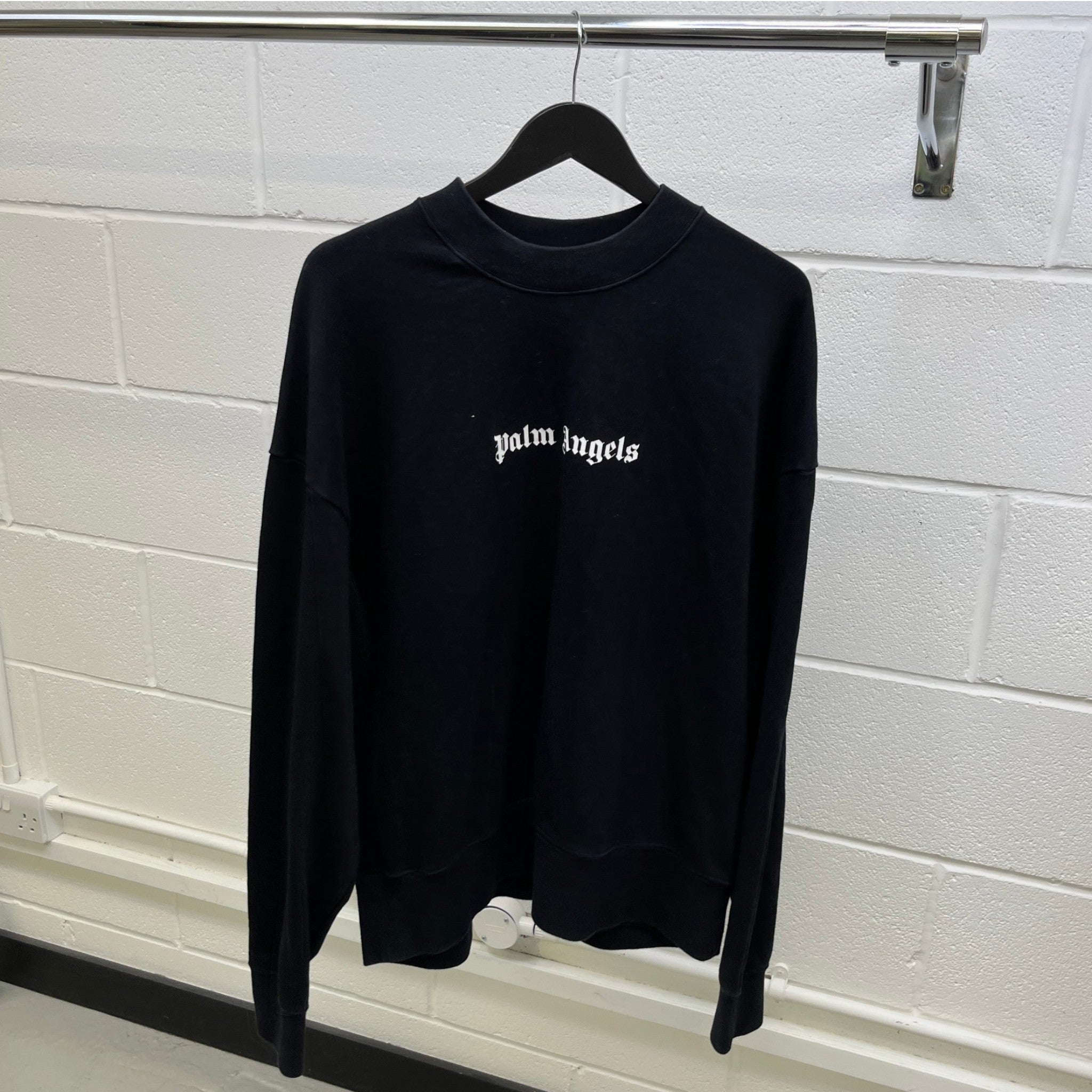 Men's Logo Print Sweatshirt Black Size M