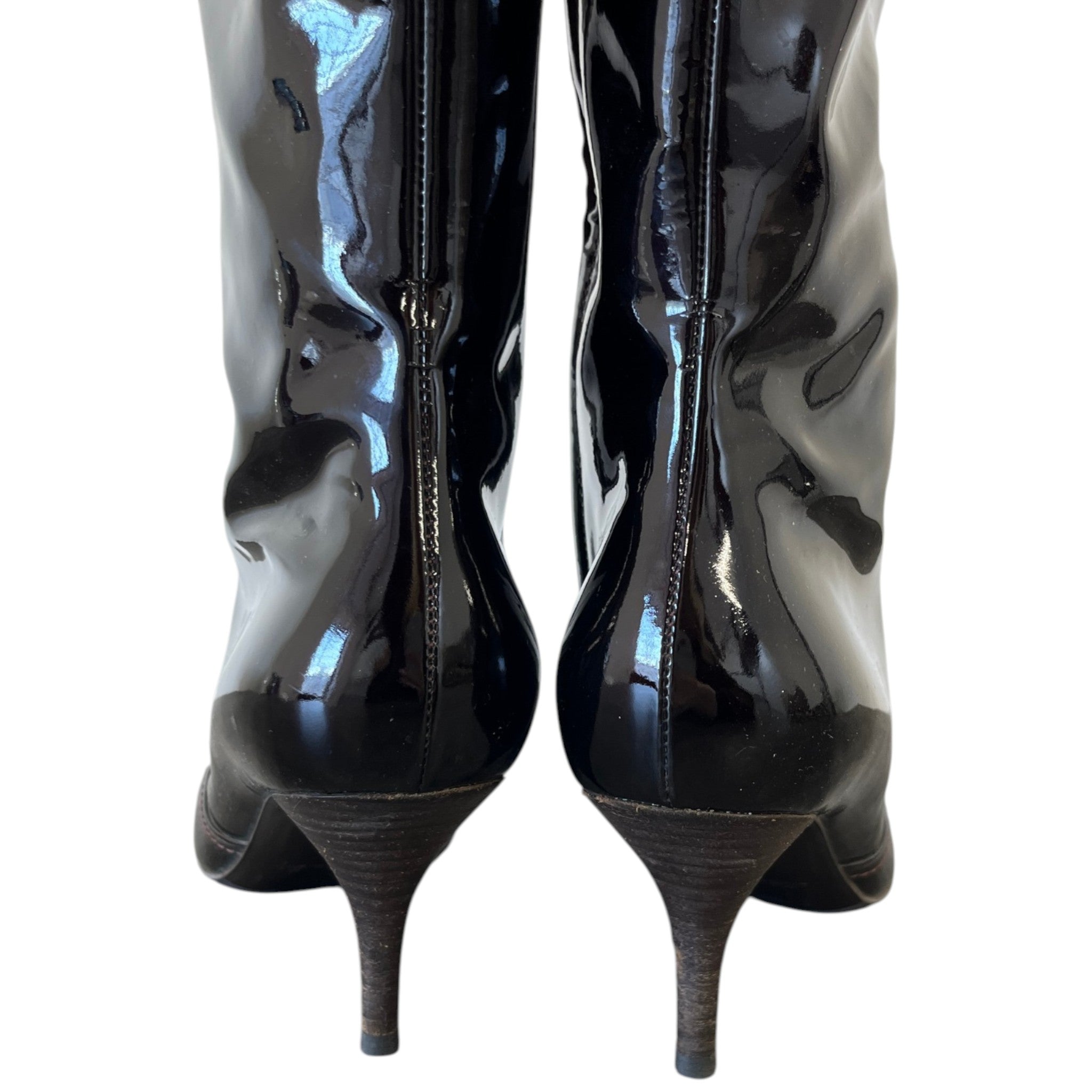 Women's Knee High Buckle Boots Burgundy Size EU 38 / UK 5