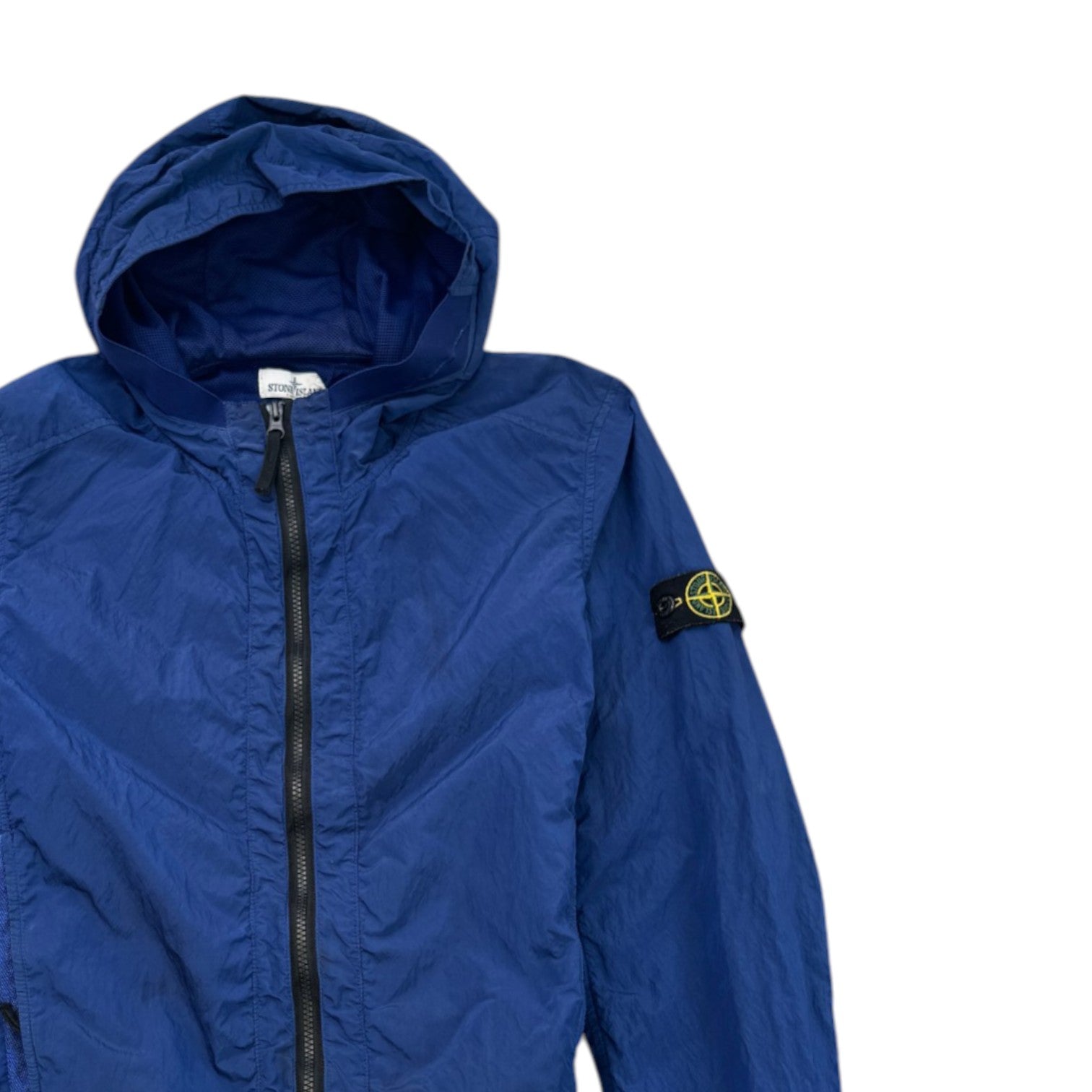 Men's Crinkle Reps Applique Logo Windbreaker Blue Size Age 14