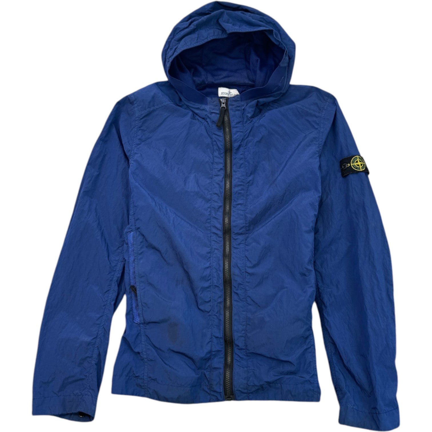 Men's Crinkle Reps Applique Logo Windbreaker Blue Size Age 14
