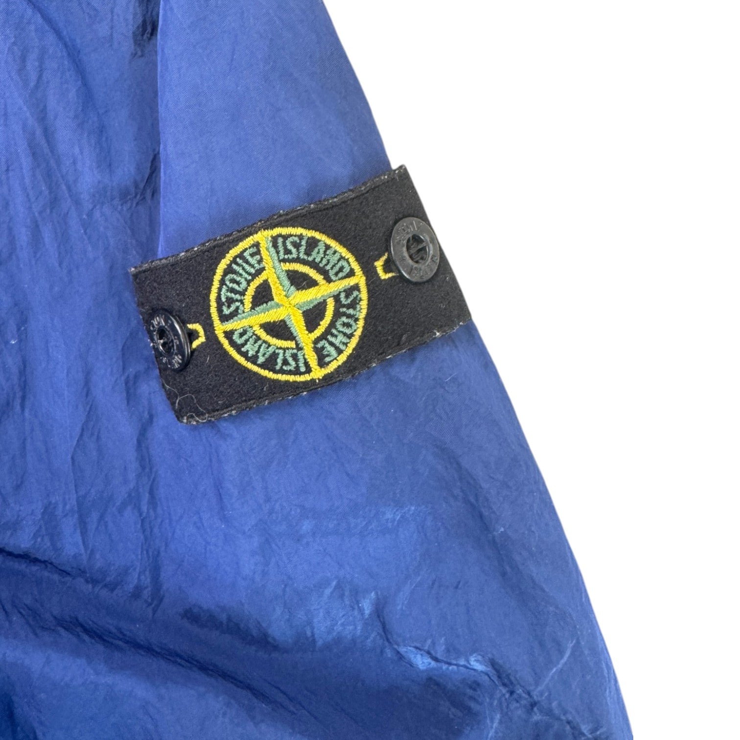 Men's Crinkle Reps Applique Logo Windbreaker Blue Size Age 14
