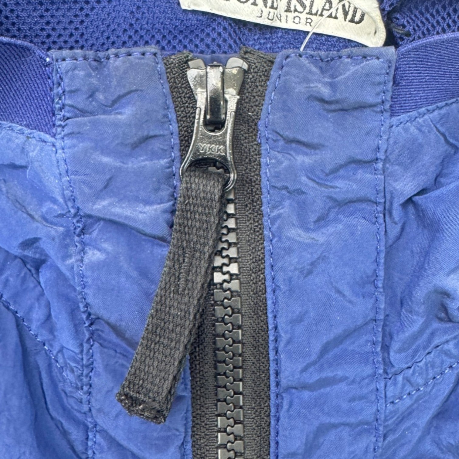 Men's Crinkle Reps Applique Logo Windbreaker Blue Size Age 14