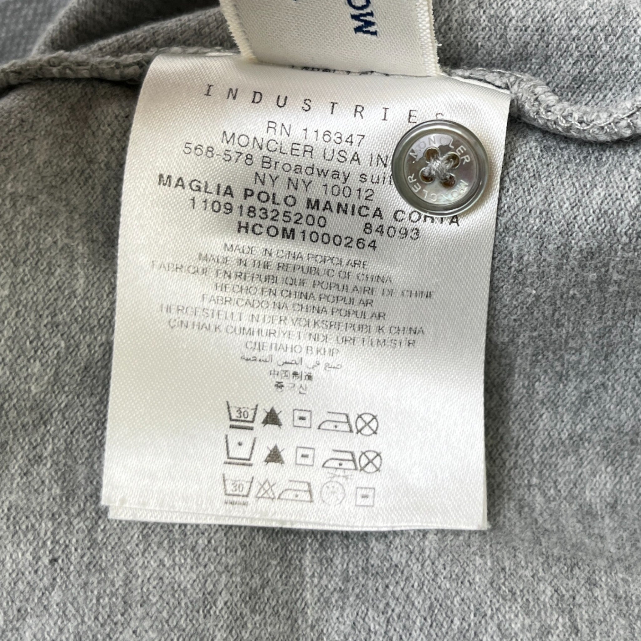 Men's Maglia Polo Shirt Grey Size L