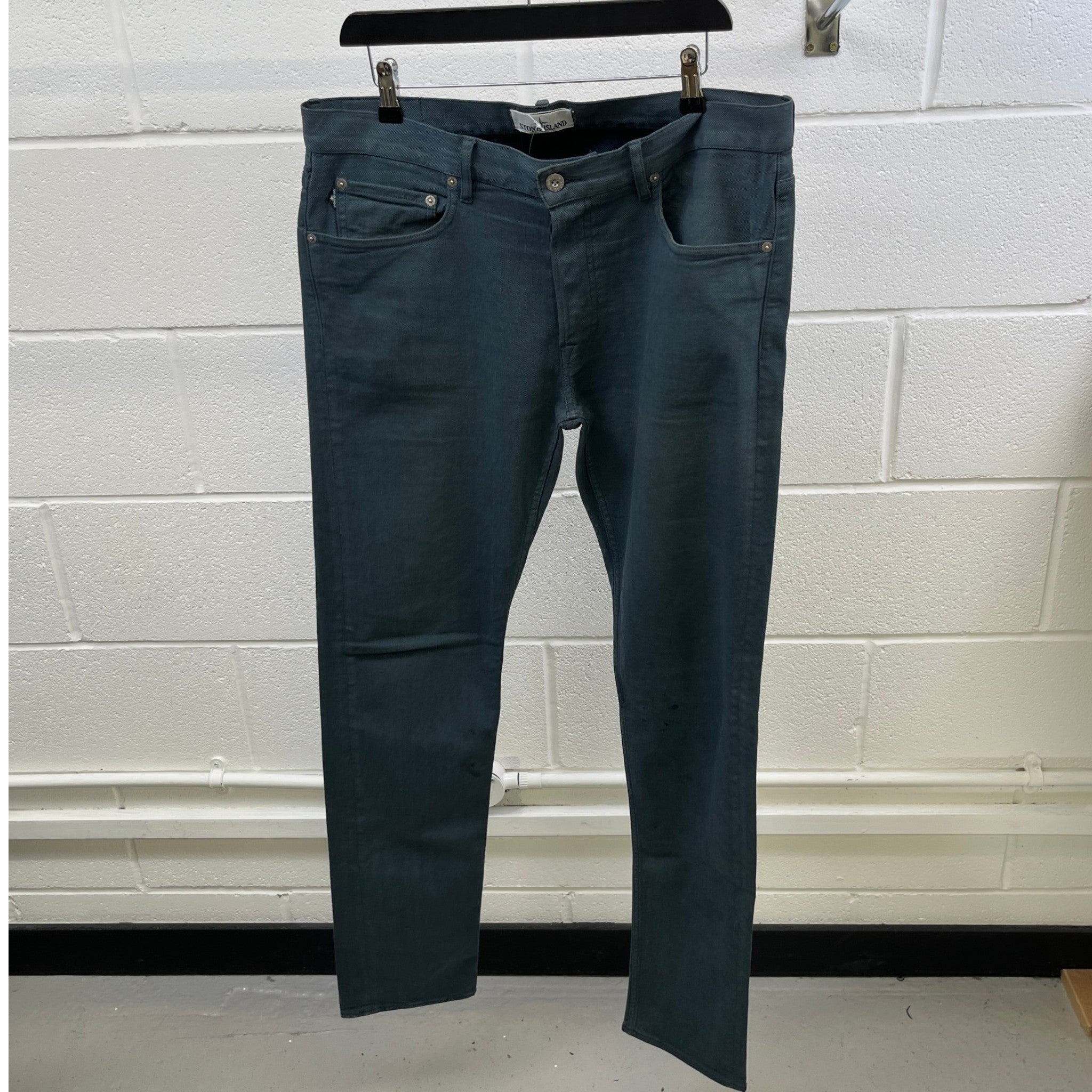 Men's Applique Logo Jeans Blue Size Waist 34"