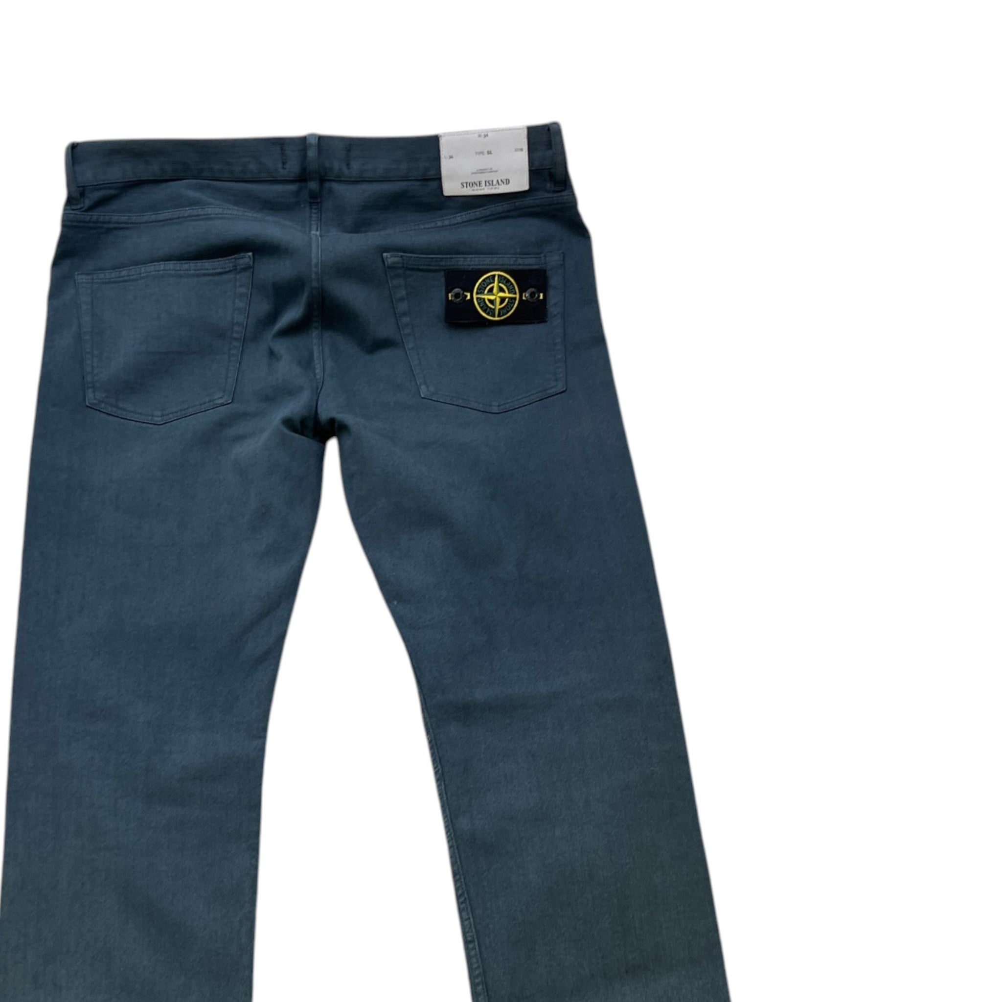 Men's Applique Logo Jeans Blue Size Waist 34"