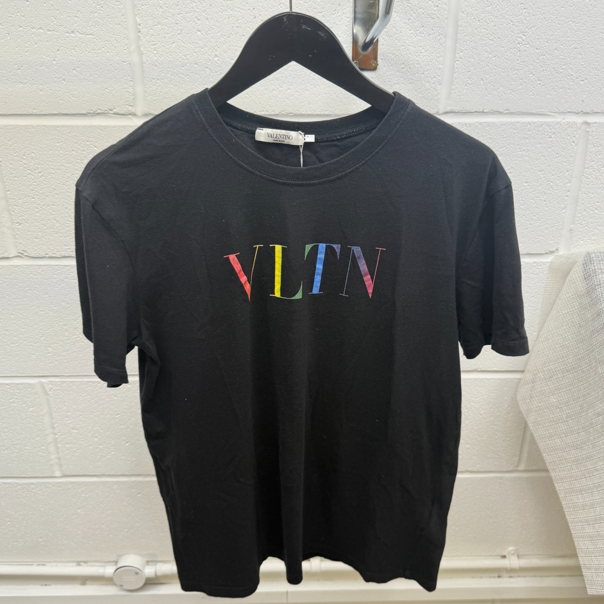 Men's Vltn Rainbow Logo T-Shirt Black Size L