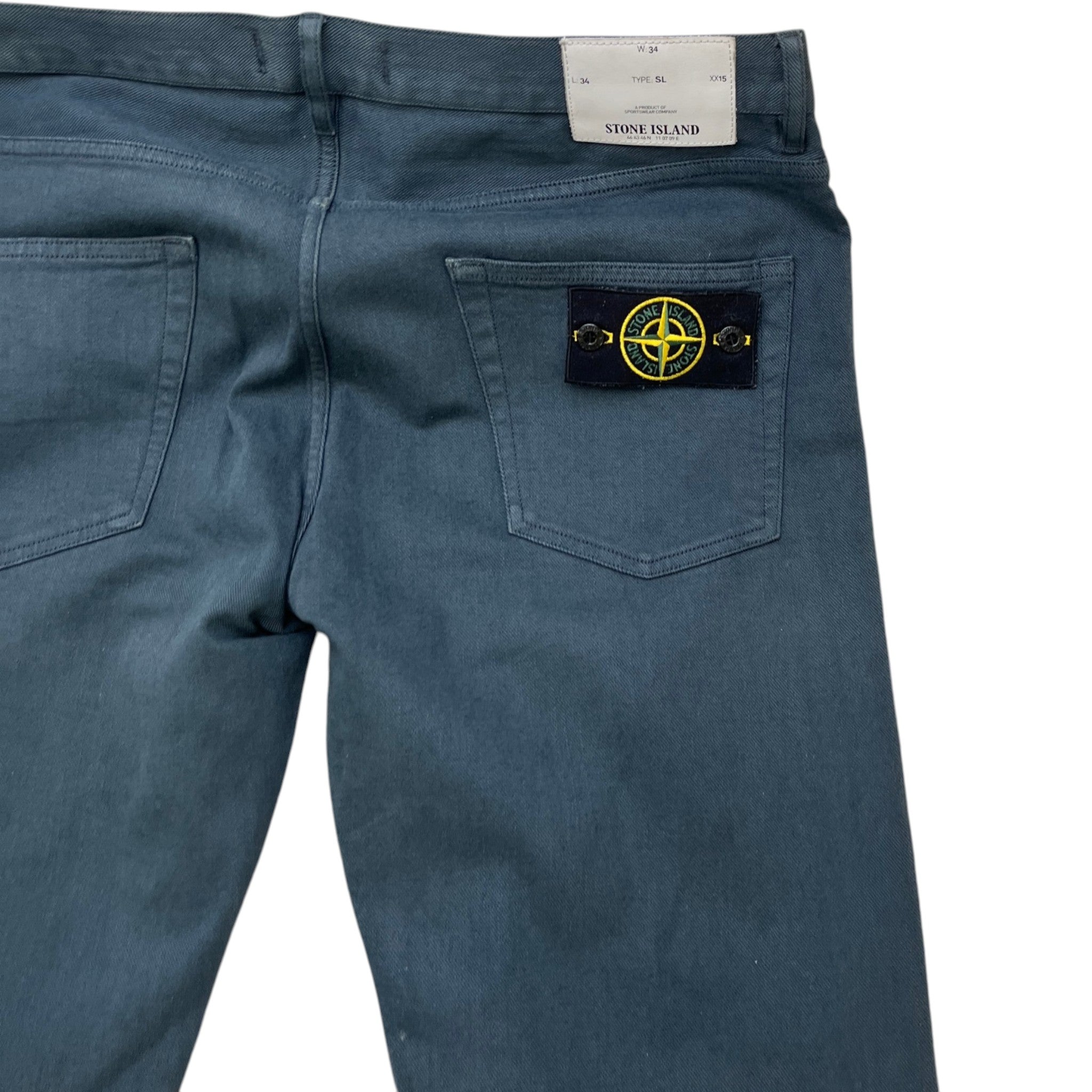 Men's Applique Logo Jeans Blue Size Waist 34"