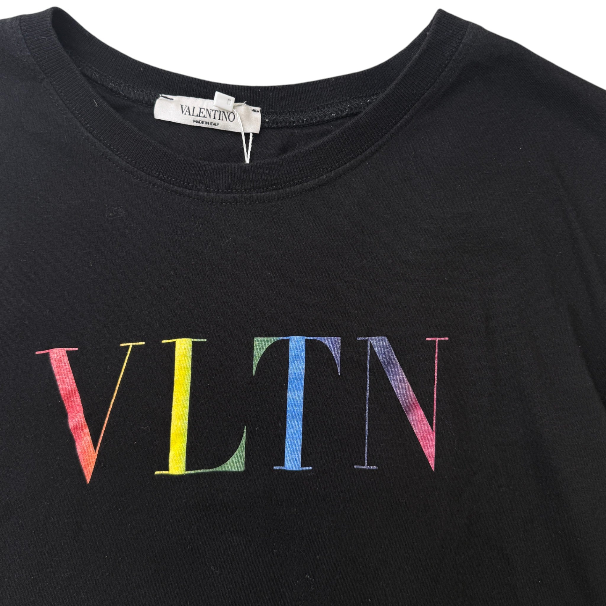 Men's Vltn Rainbow Logo T-Shirt Black Size L