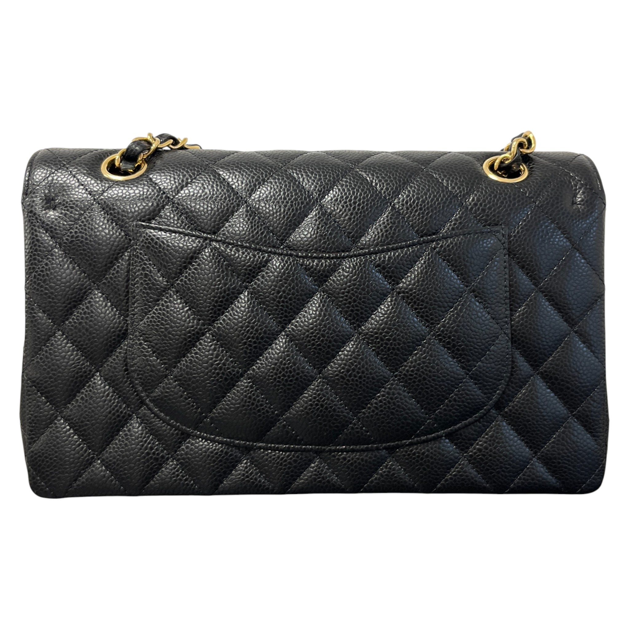 Women's Small Classic Double Flap Caviar Bag Black