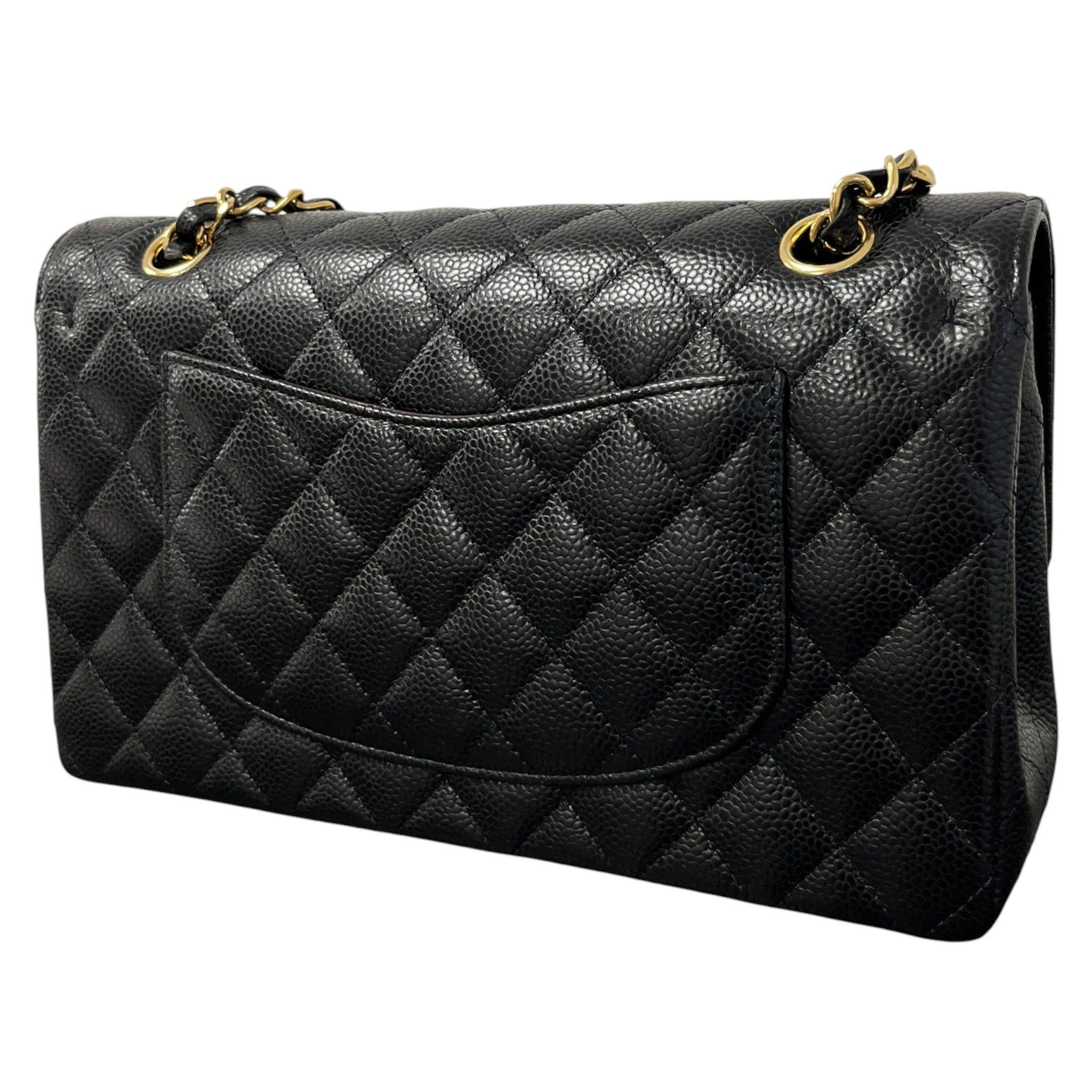 Women's Small Classic Double Flap Caviar Bag Black