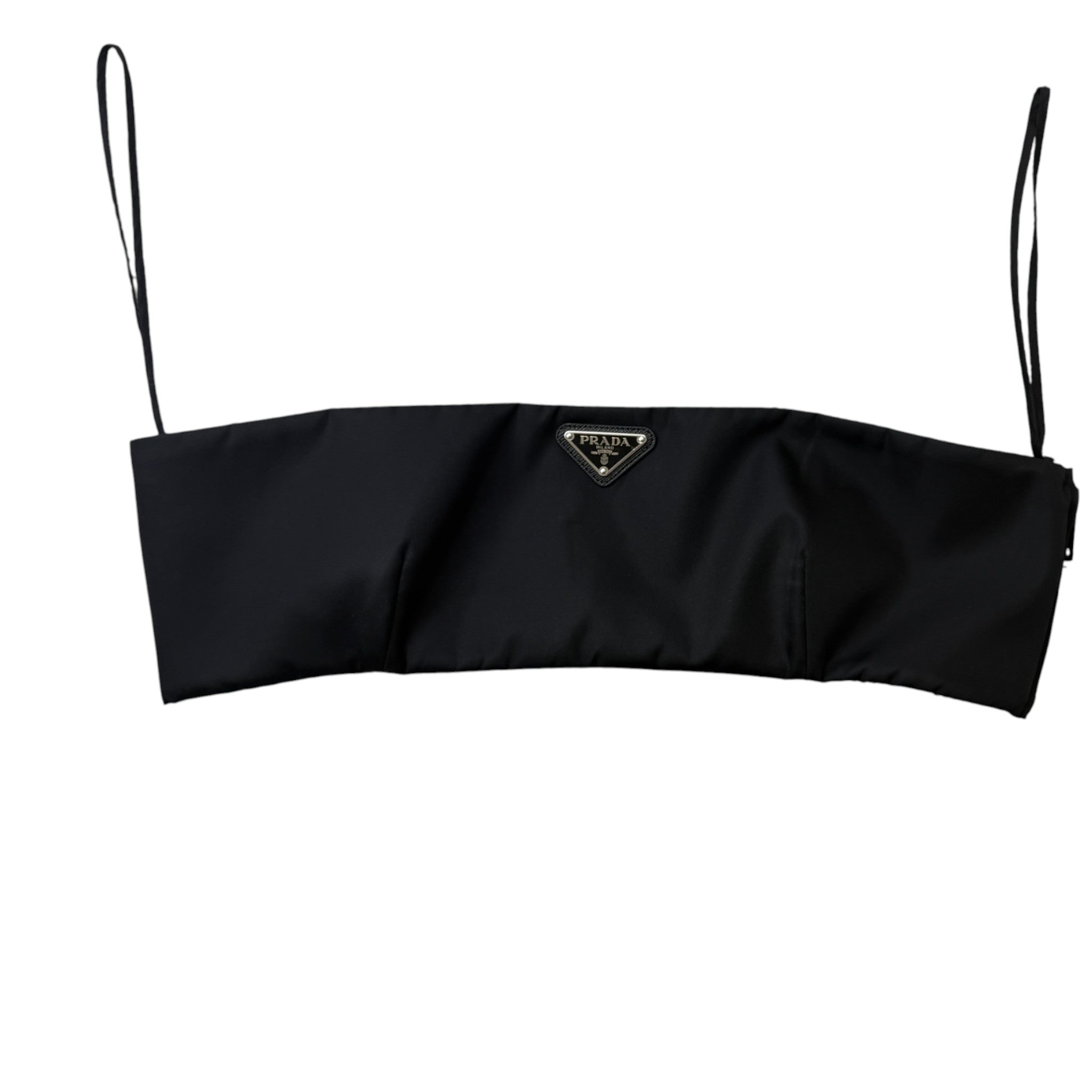 Women's Plaque Logo Crop Top Black Size IT 44 / UK XS