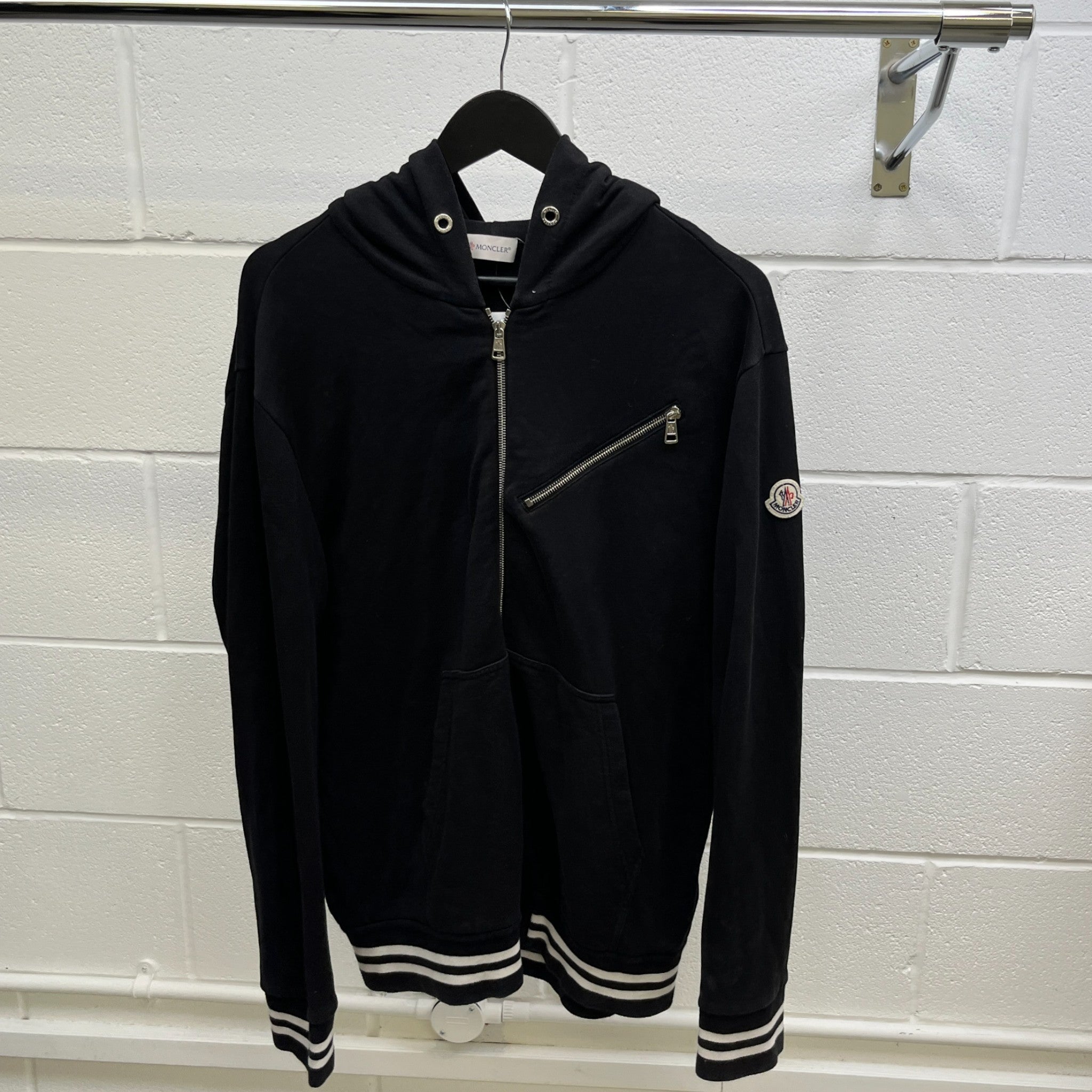 Men's Zip Up Cardigan Jumper Black Size XL