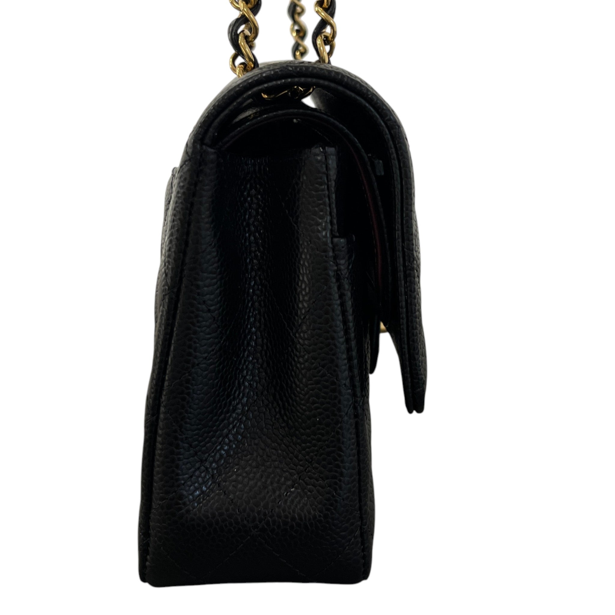 Women's Small Classic Double Flap Caviar Bag Black