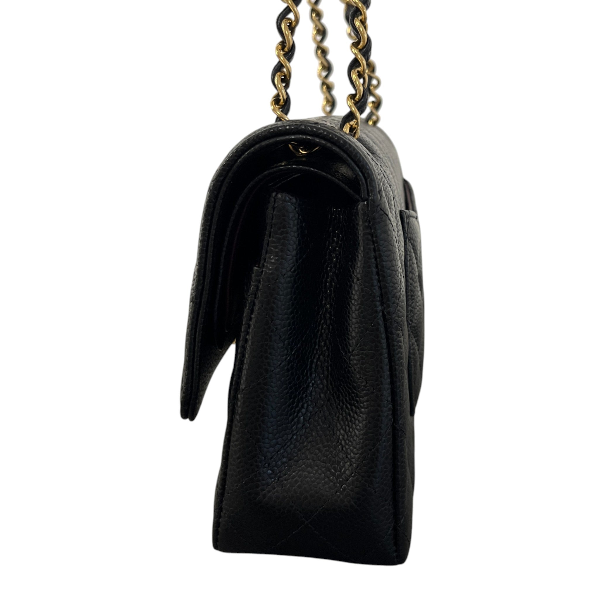 Women's Small Classic Double Flap Caviar Bag Black