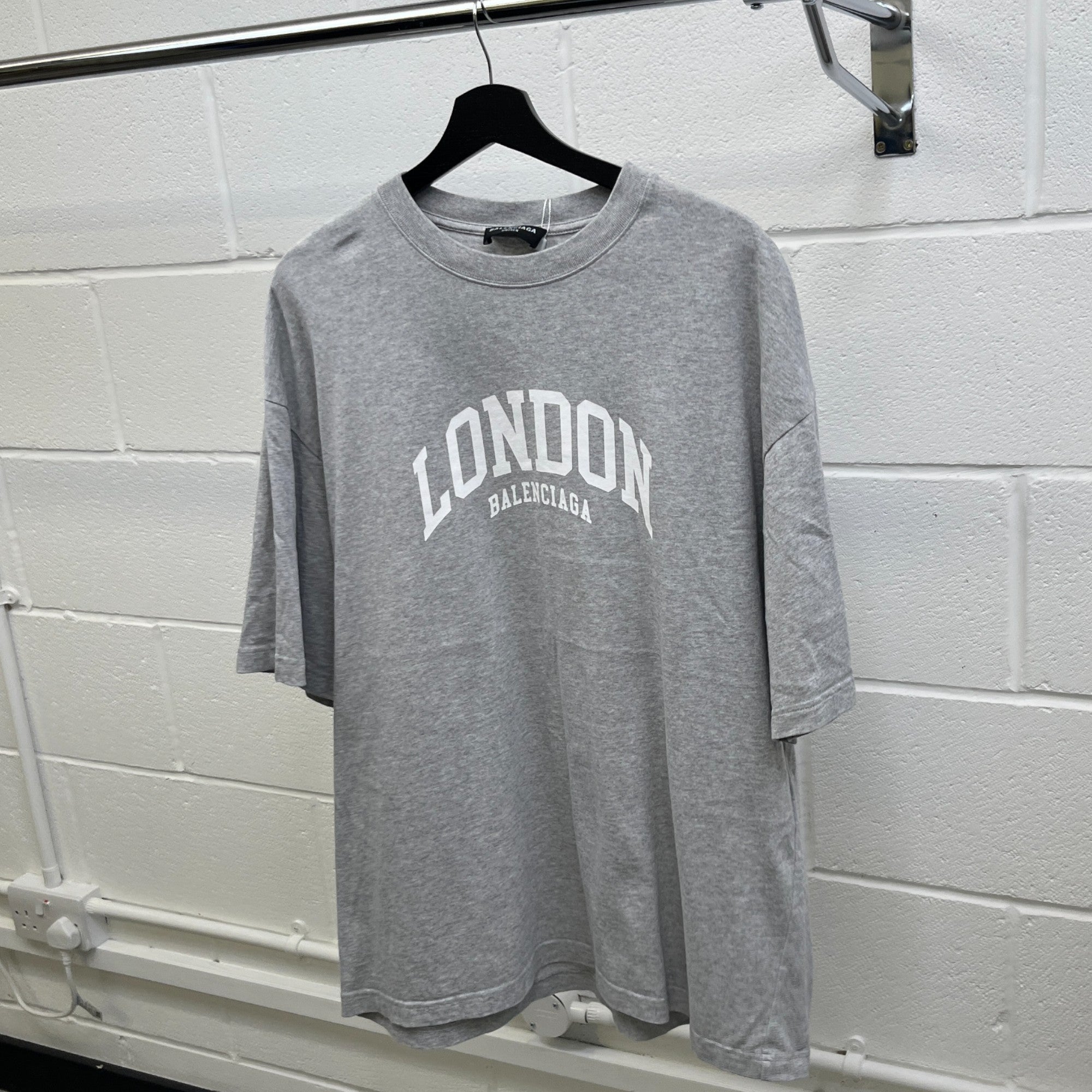 Men's Cities London Logo Print T-Shirt Grey Size M
