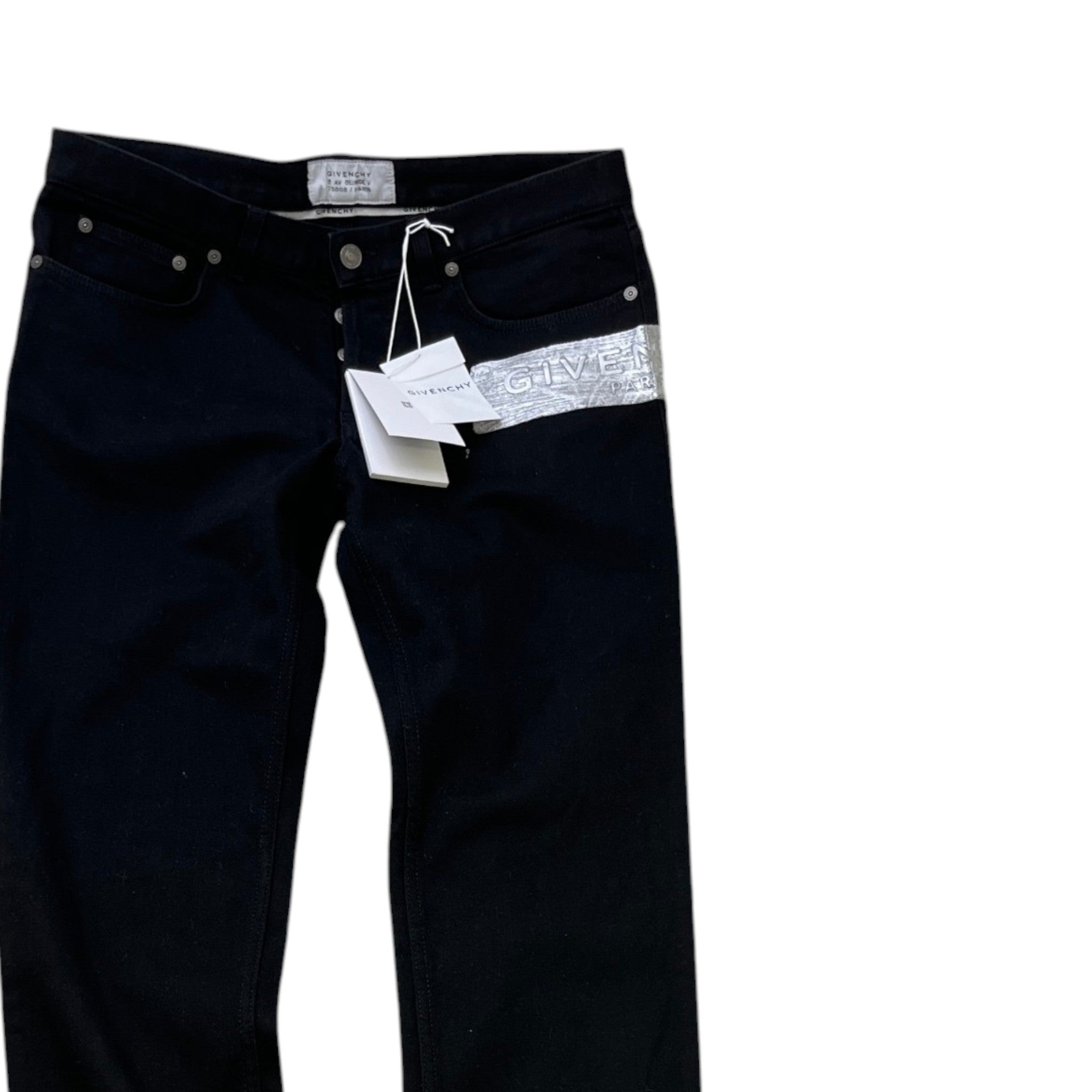 Men's Plaque Logo Jeans Black Size IT 48 / UK 32