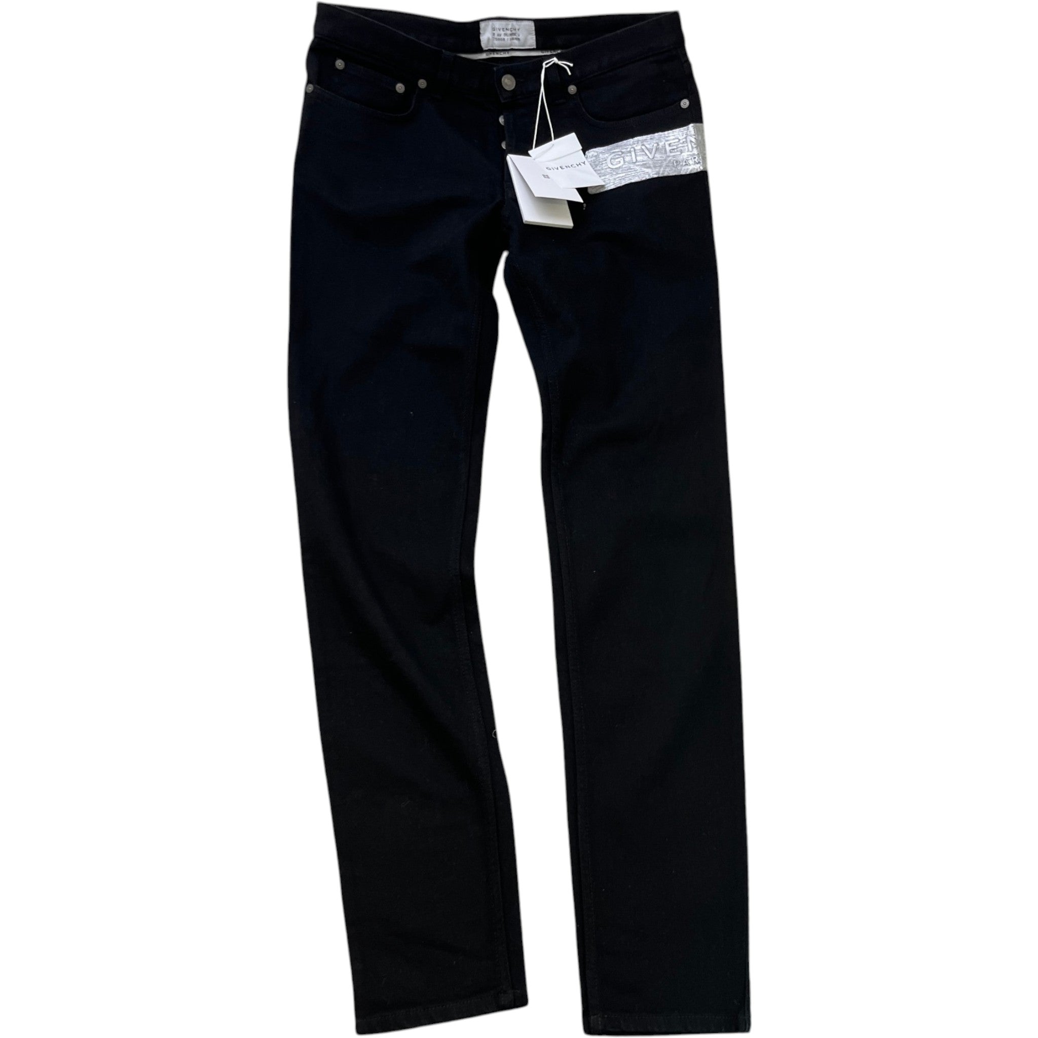 Men's Plaque Logo Jeans Black Size IT 48 / UK 32