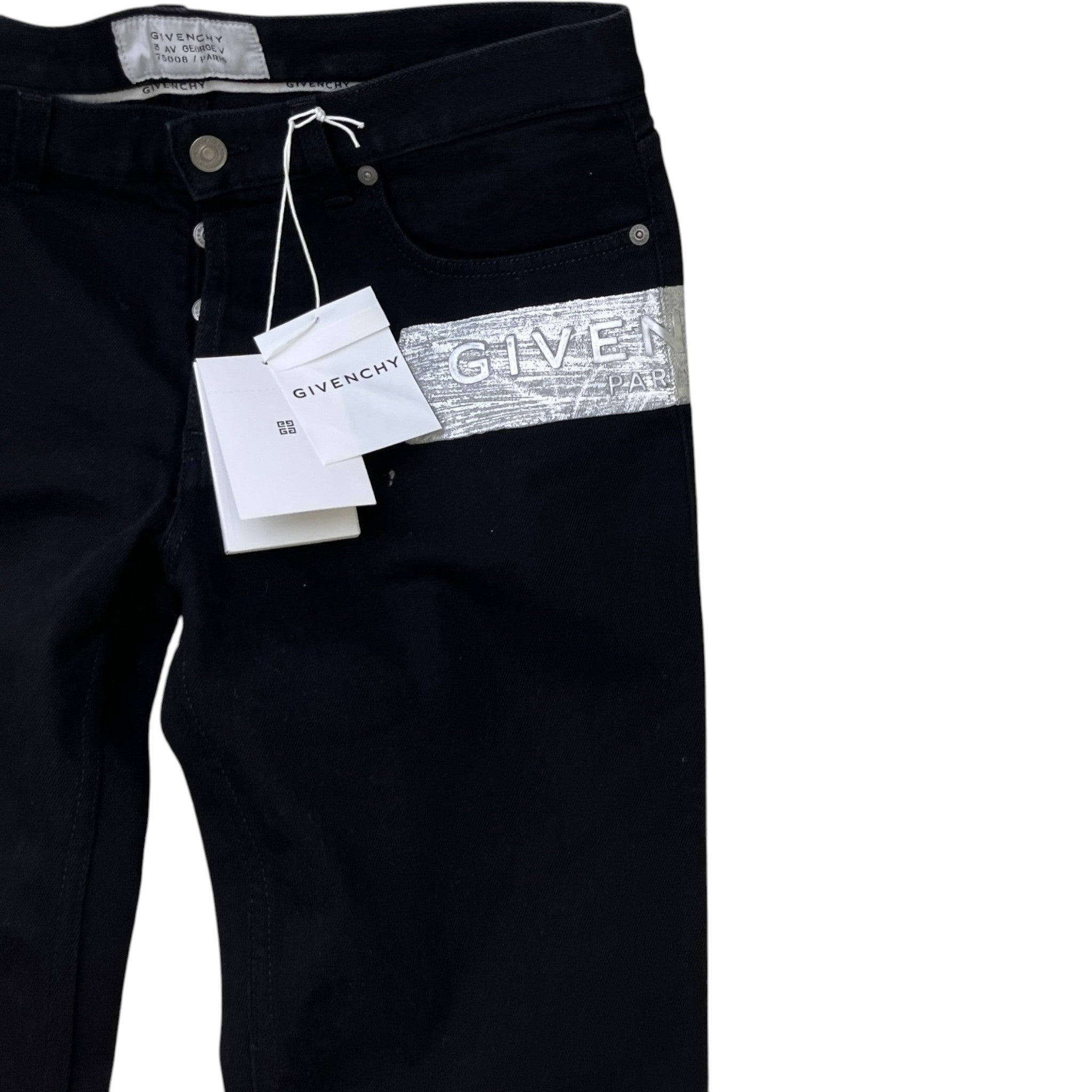 Men's Plaque Logo Jeans Black Size IT 48 / UK 32