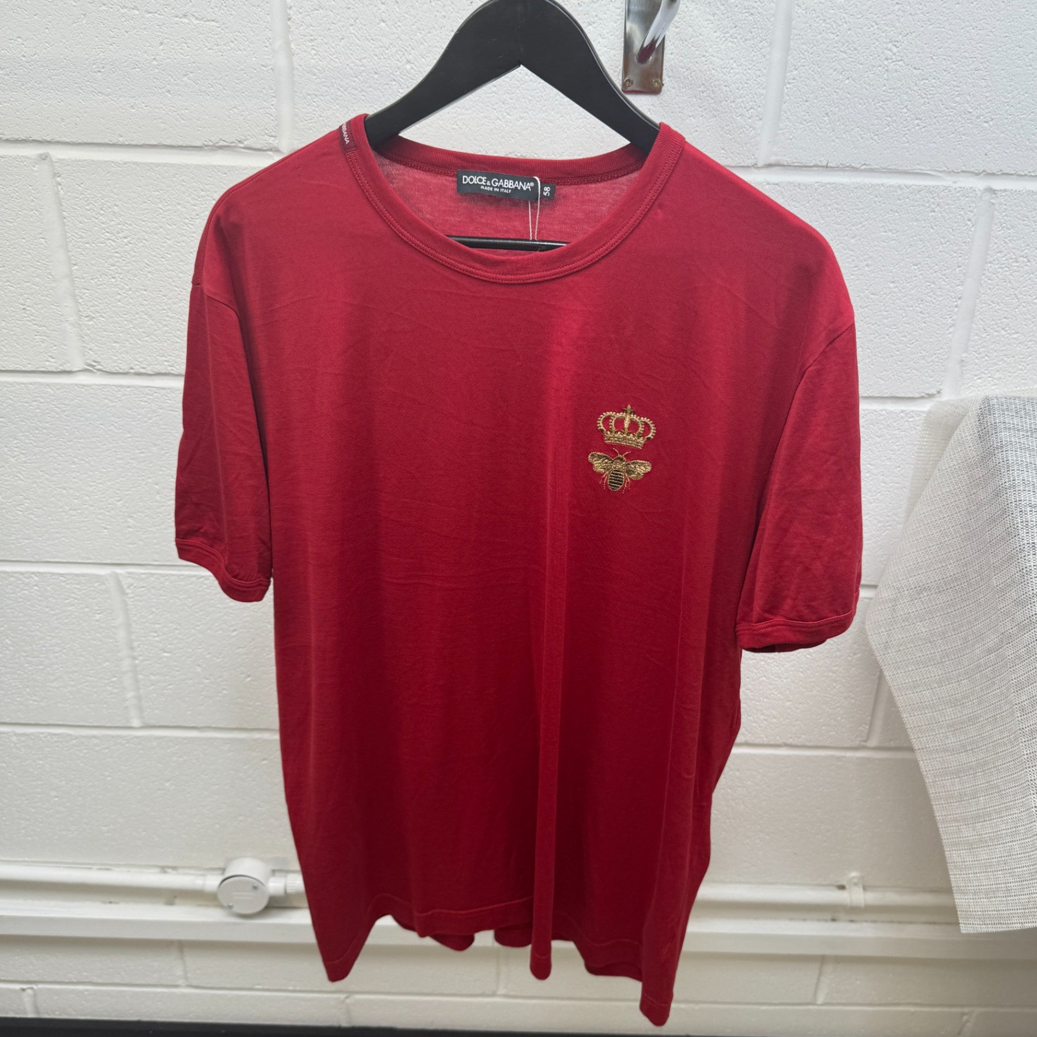 Men's Bee Crown Logo T-Shirt Red Size XXXL