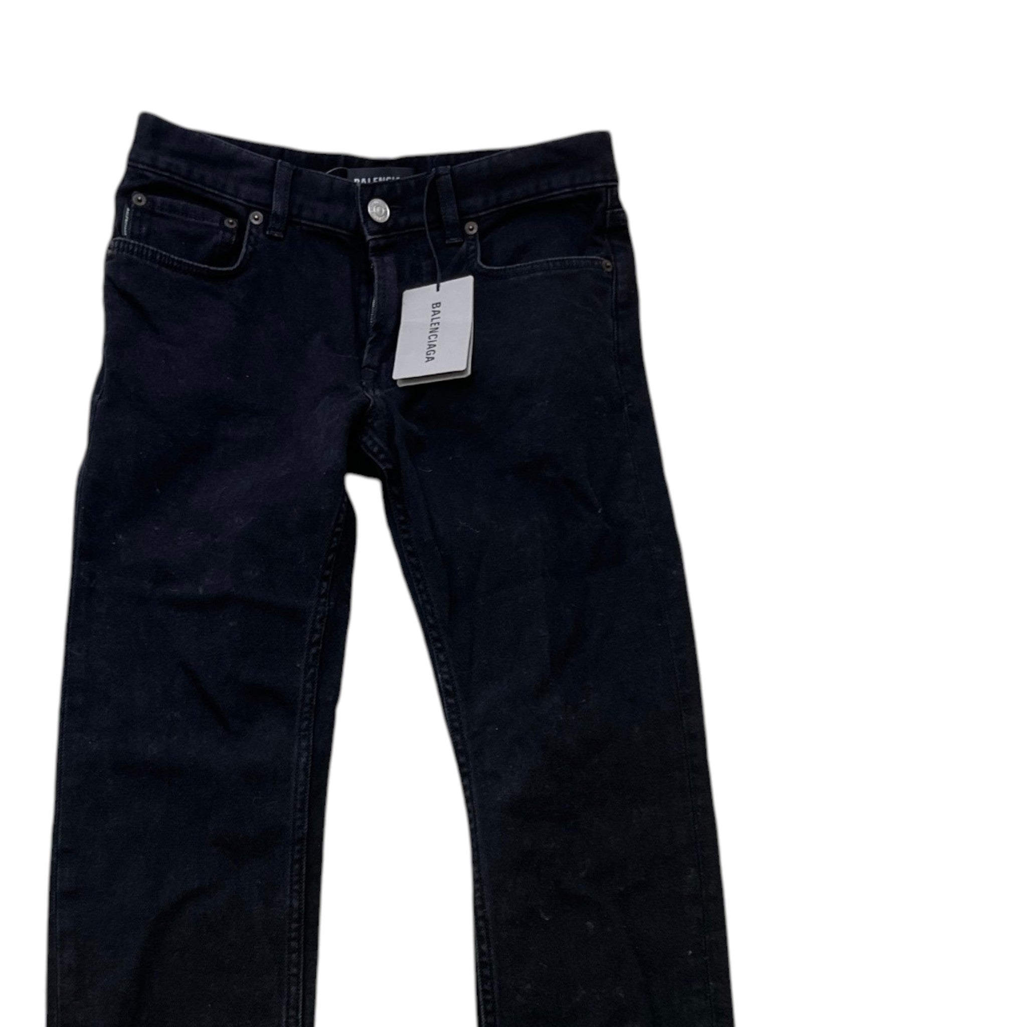 Men's Logo Patch Jeans Black Size Waist 29"