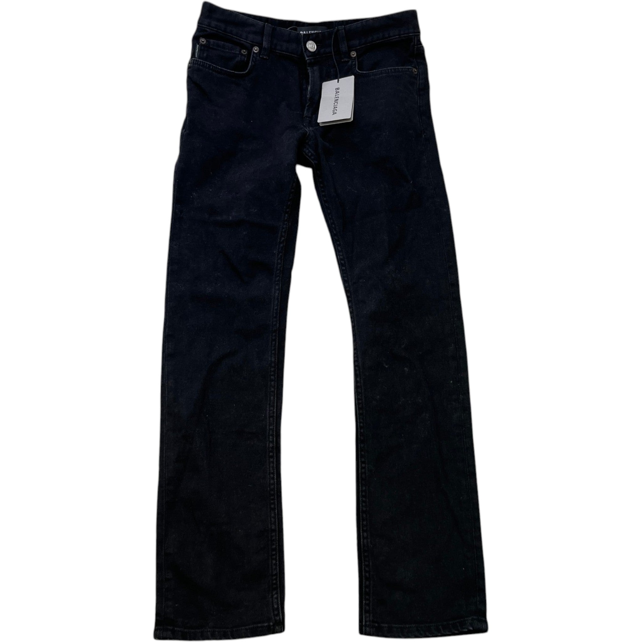 Men's Logo Patch Jeans Black Size Waist 29"