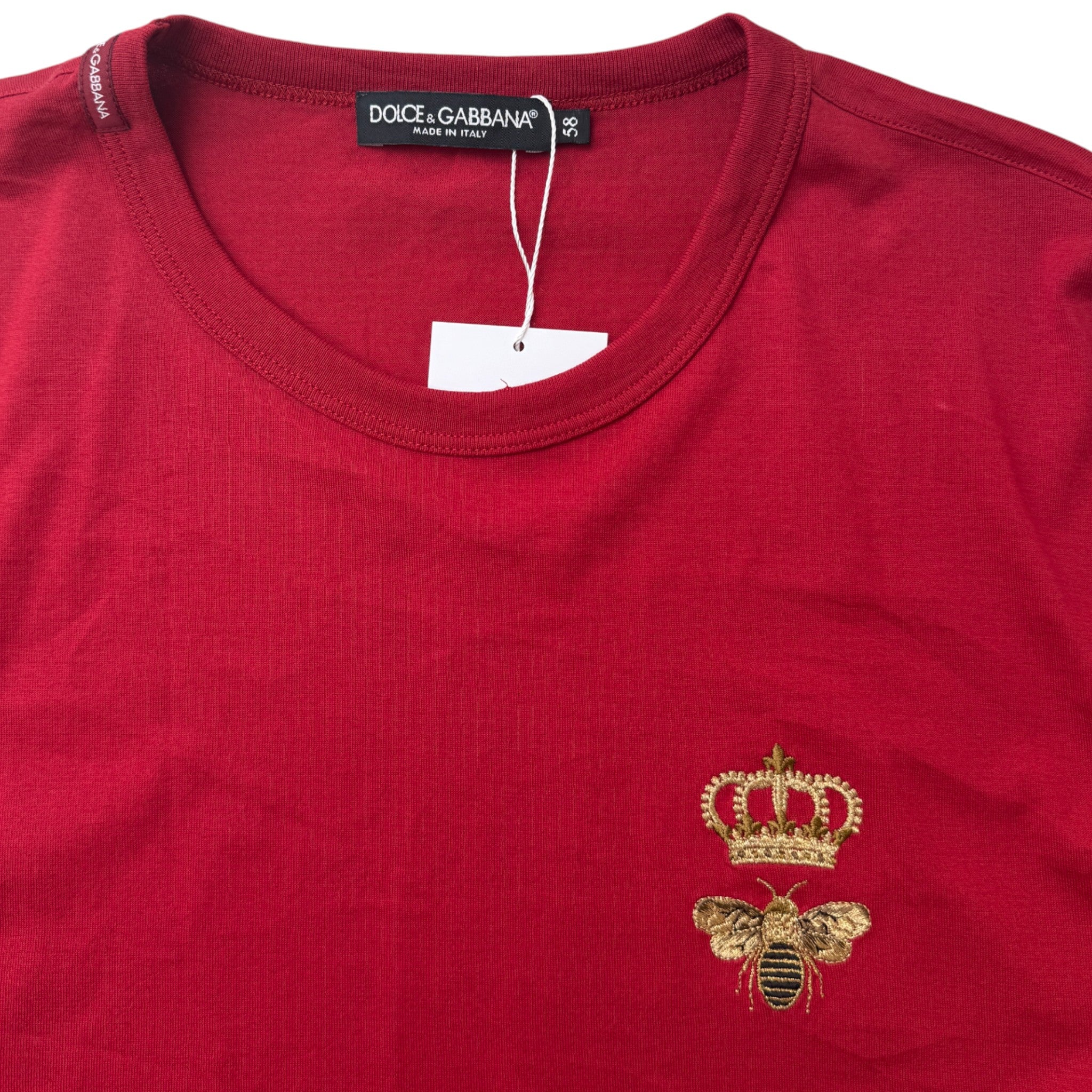 Men's Bee Crown Logo T-Shirt Red Size XXXL