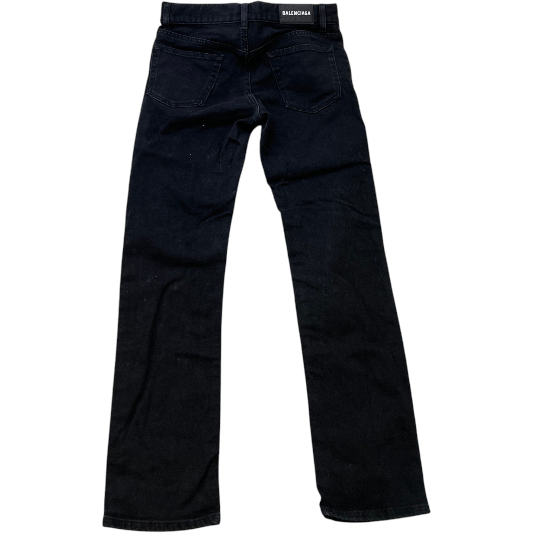 Men's Logo Patch Jeans Black Size Waist 29"