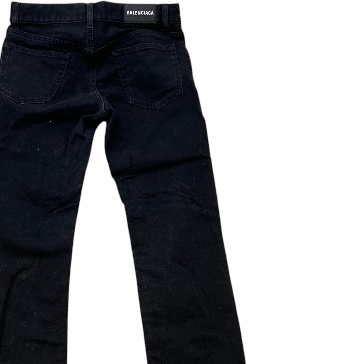 Men's Logo Patch Jeans Black Size Waist 29"