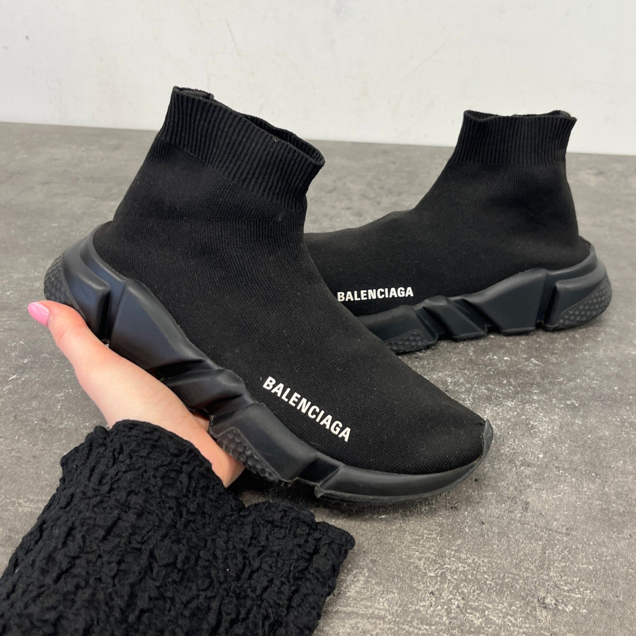 Women's Speed Sock High Trainers Black Size EU 37 / UK 4