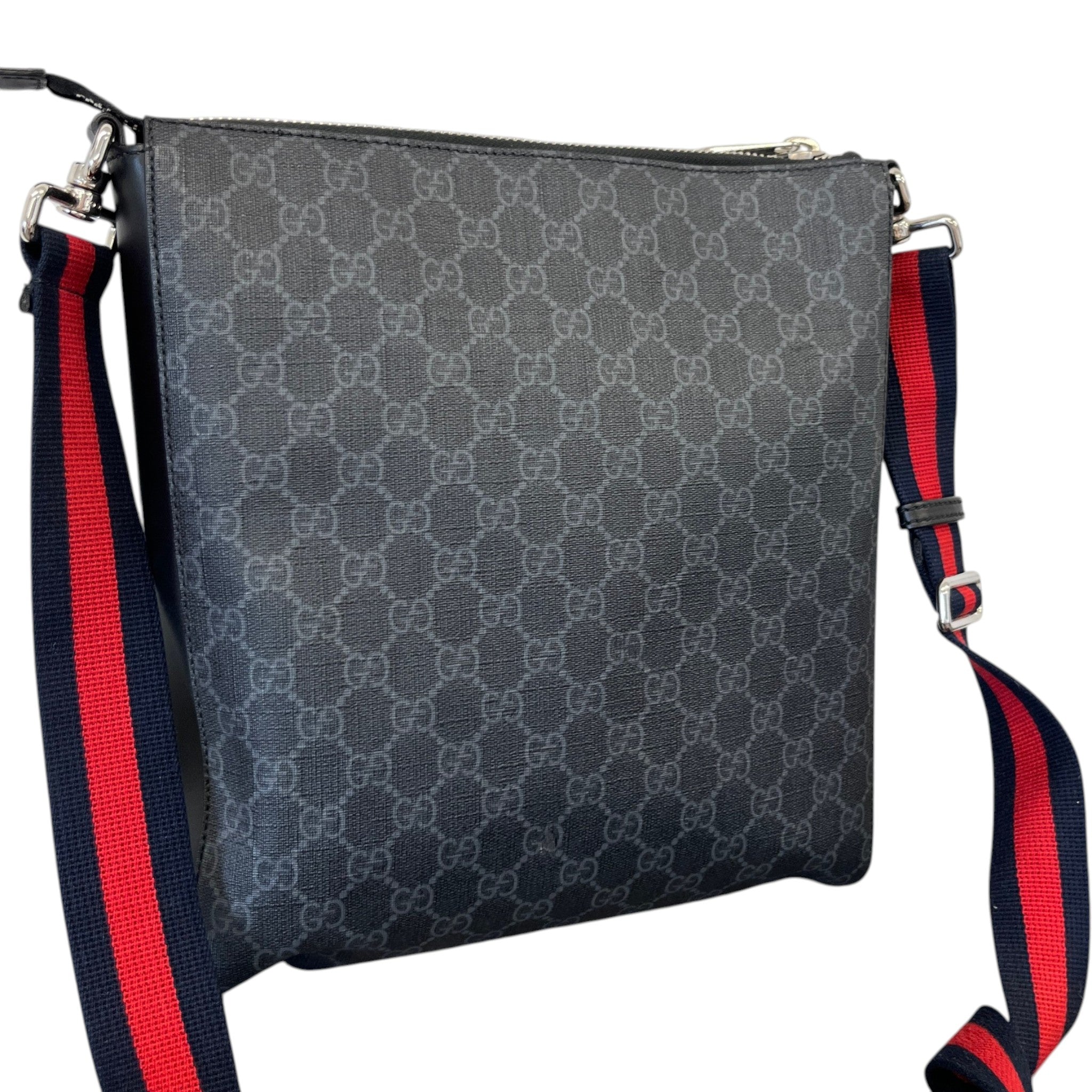 Men's Gg Supreme Web Messenger Bag Black
