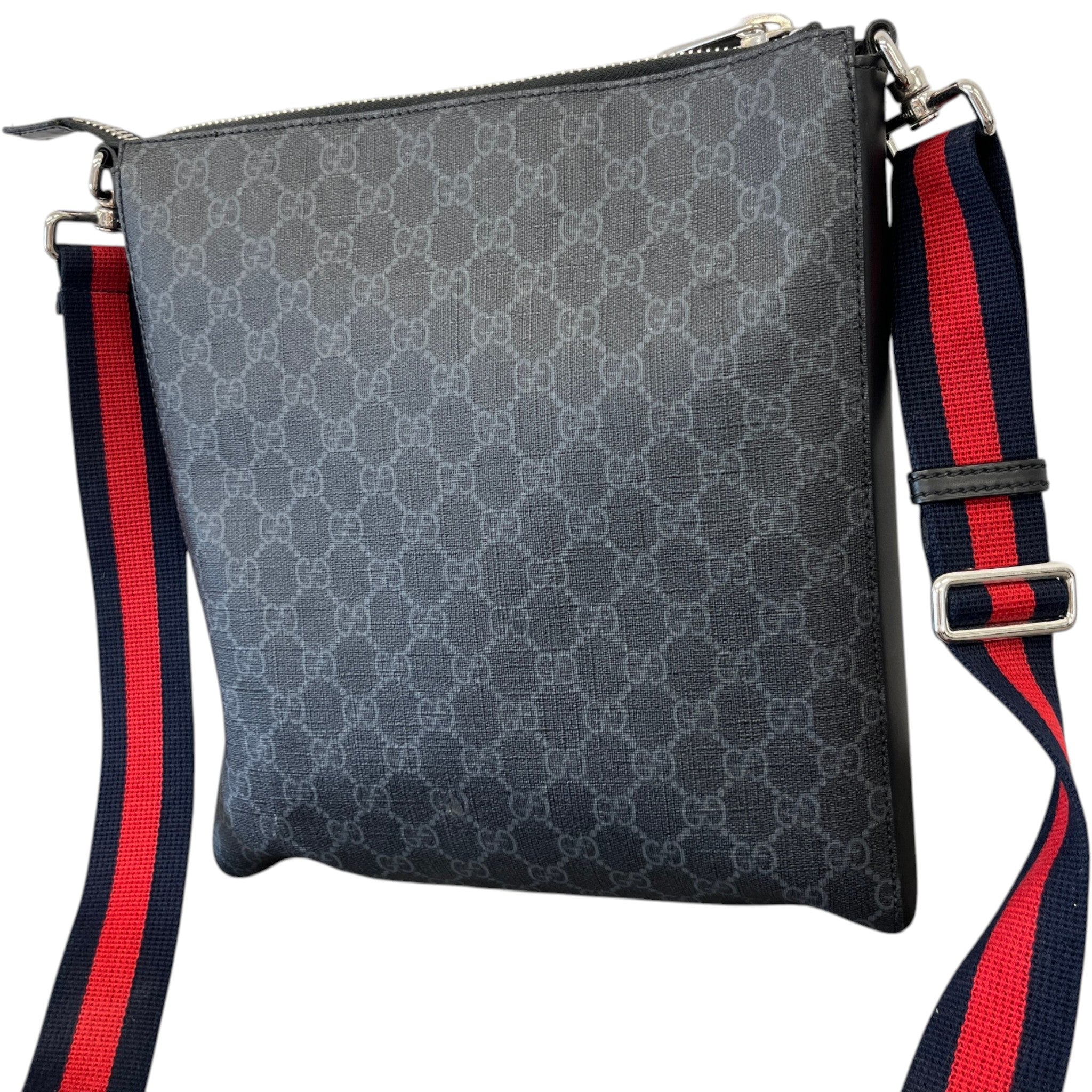 Men's Gg Supreme Web Messenger Bag Black