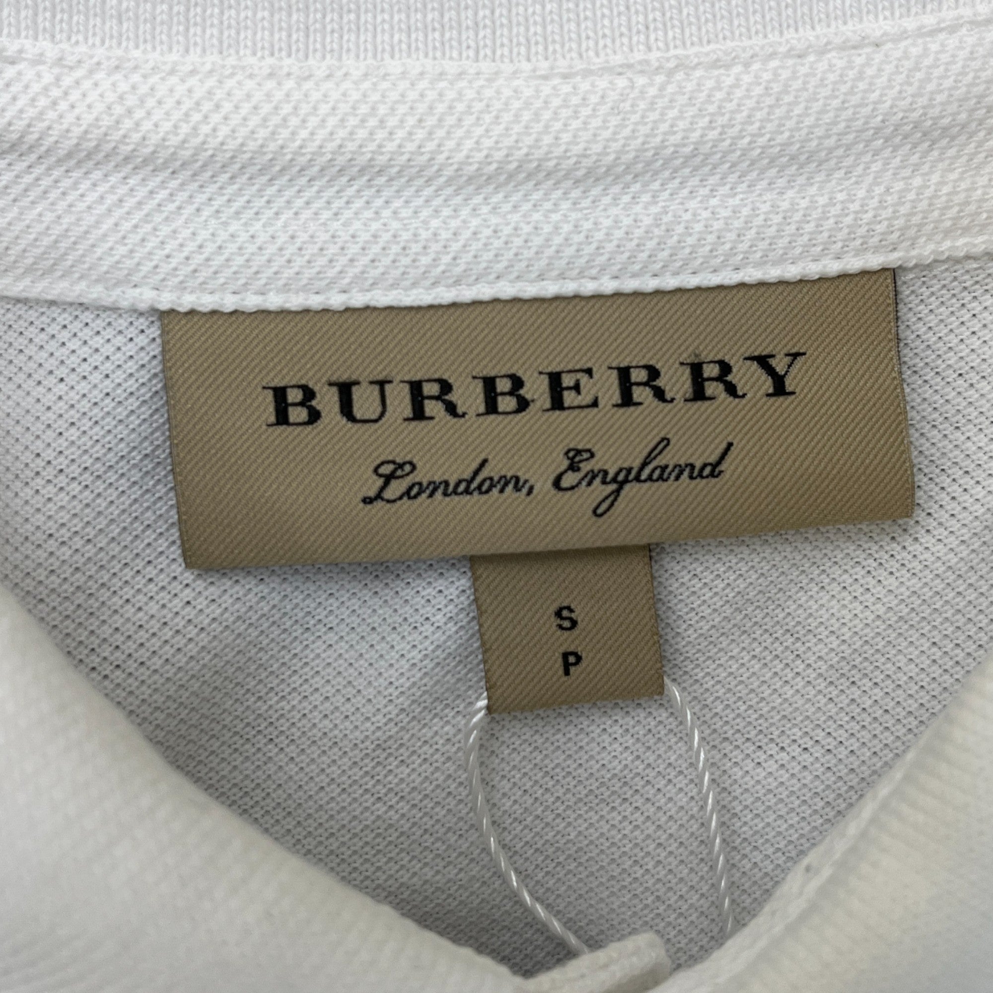 Men's Embroidered Logo Polo Shirt White Size S