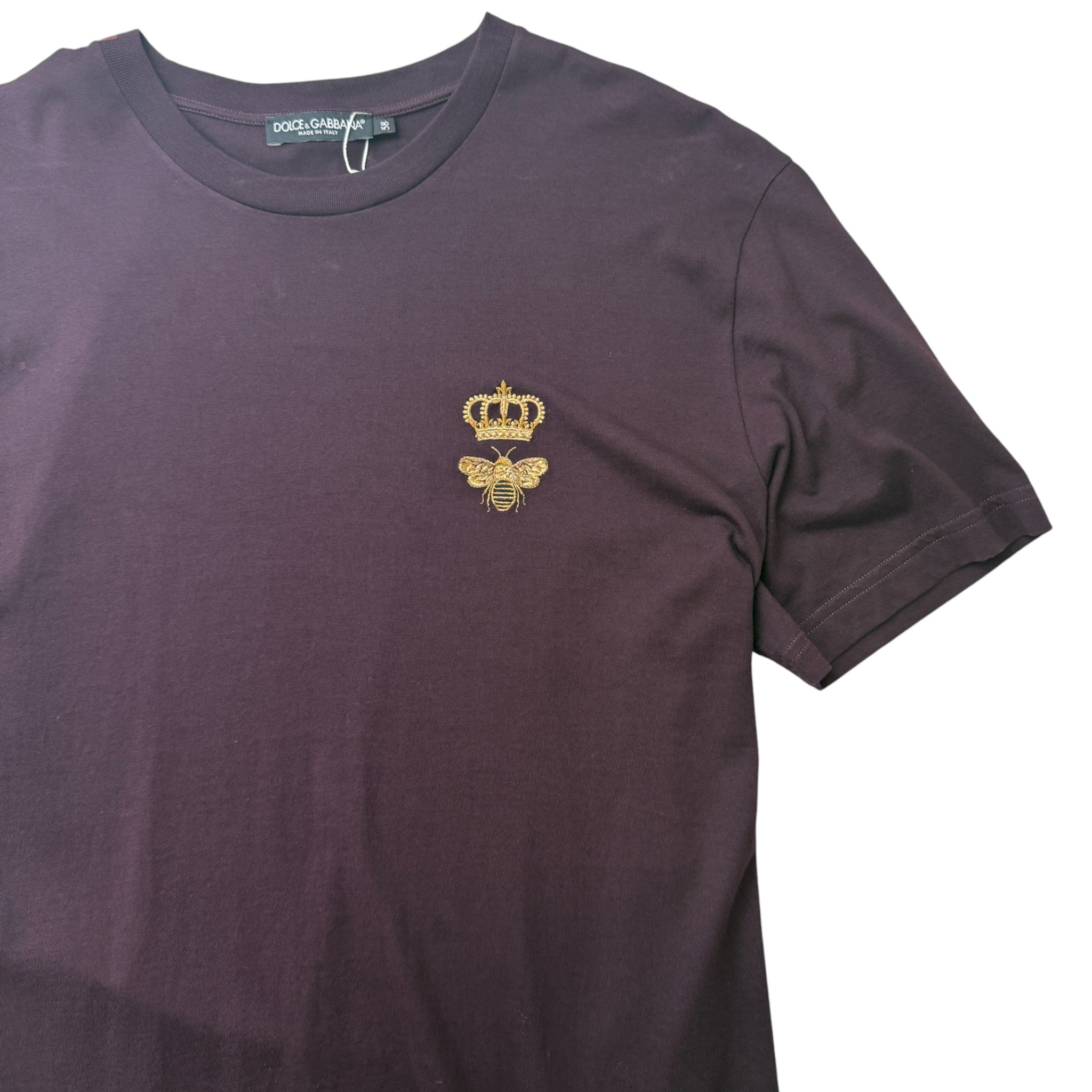 Men's Bee Crown Logo T-Shirt Burgundy Size XXXL